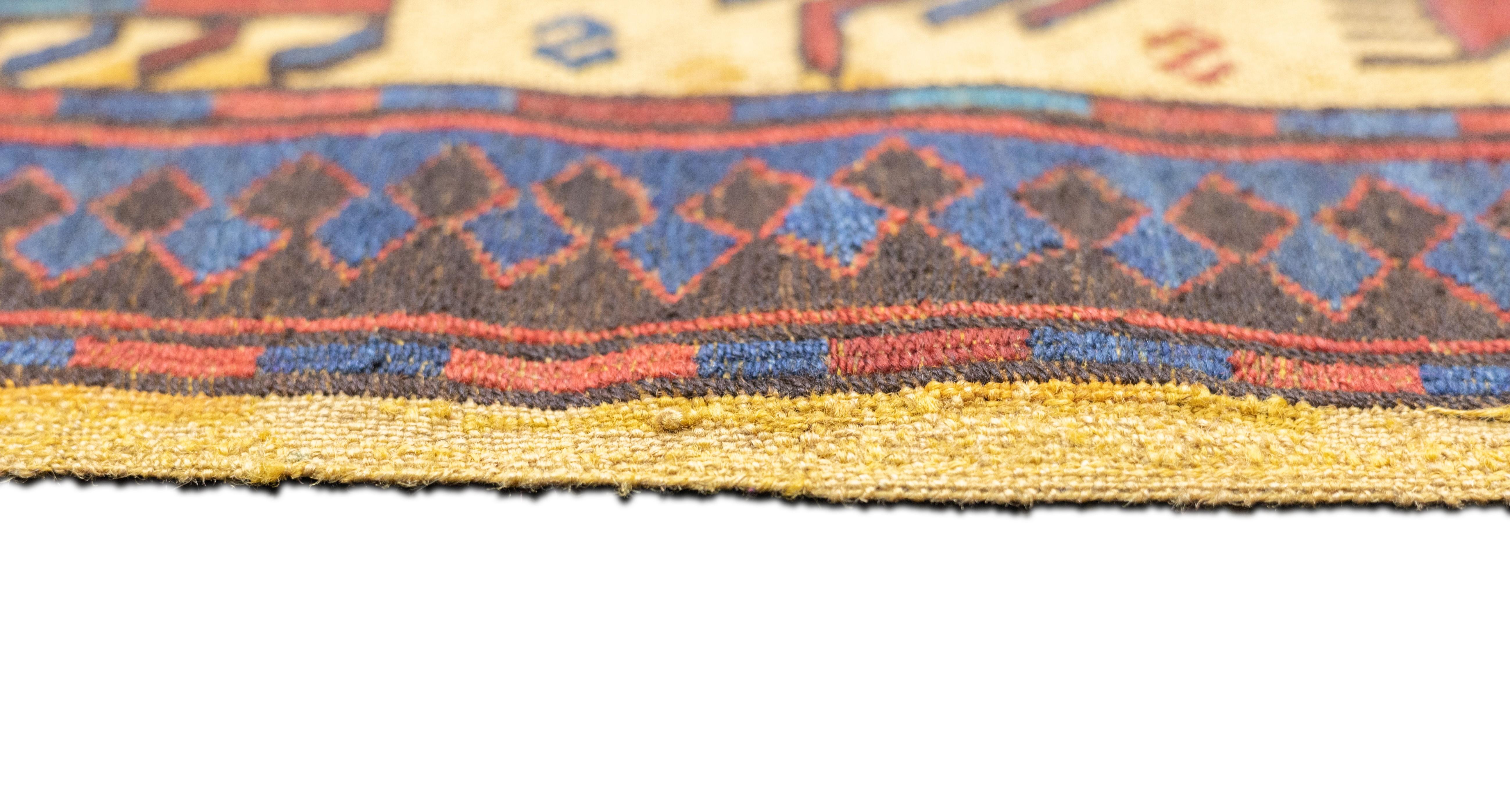 Antique Sumak Rug 3'4'' x 5'4'' For Sale 1