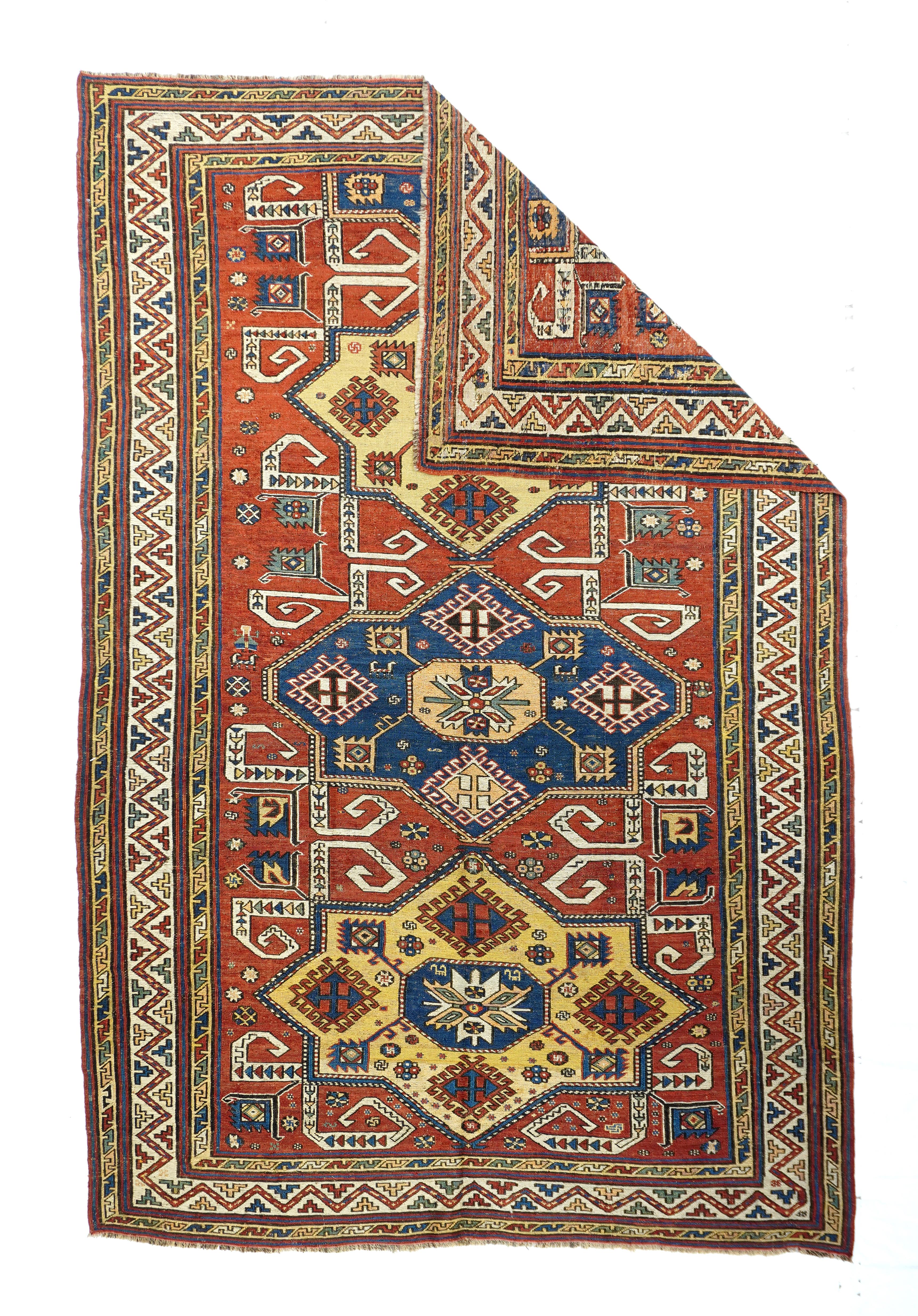 Antique Sumak rug 4'7'' x 7'9''.