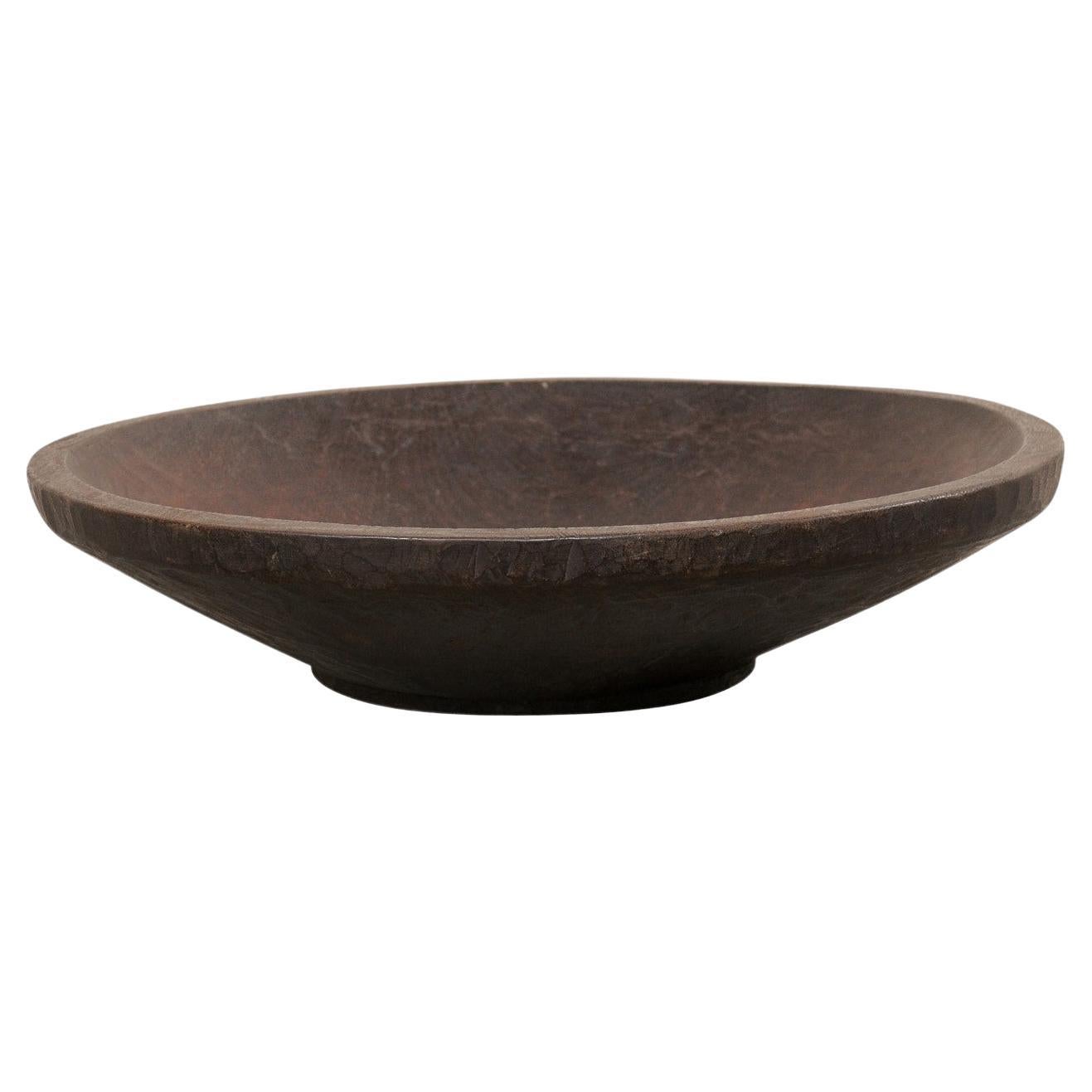 Antique Sumatran Hand-Carved Tropical Hardwood Bowl For Sale