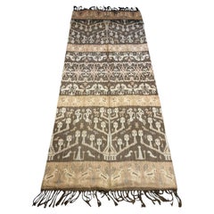 Antique Sumba Ikat Textile, Ancestor Figures, Indonesia, 1900, 3.8x8.3 ft - 1N87