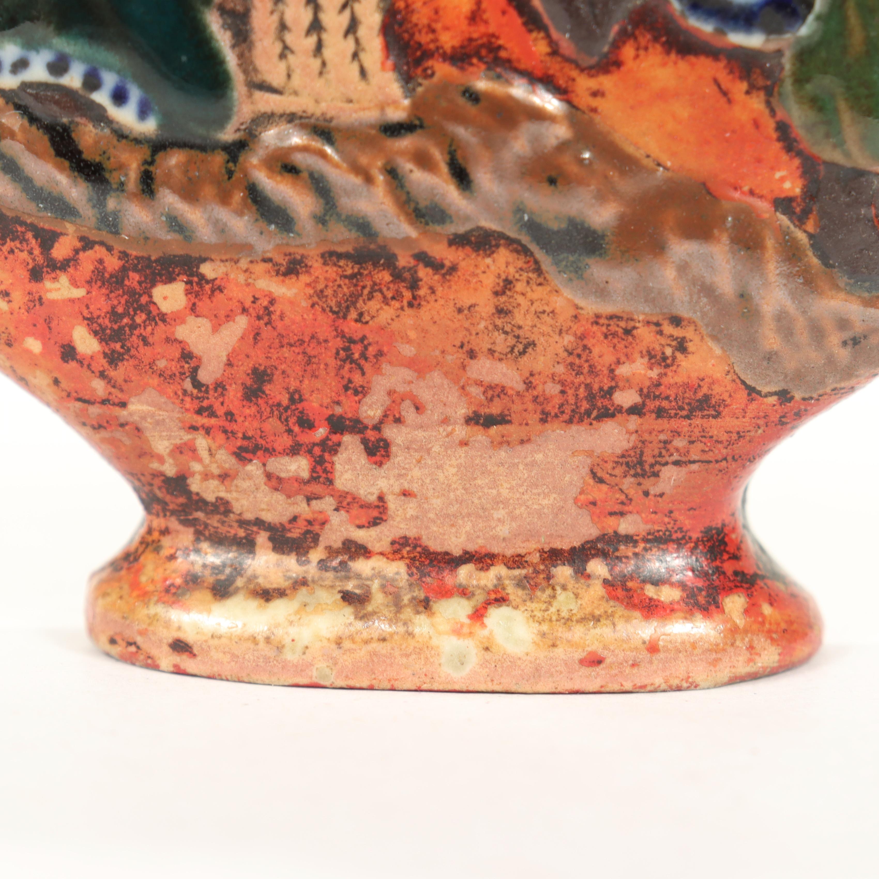 Antique Sumidagawa Signed Pottery Moon Flask Vase For Sale 8