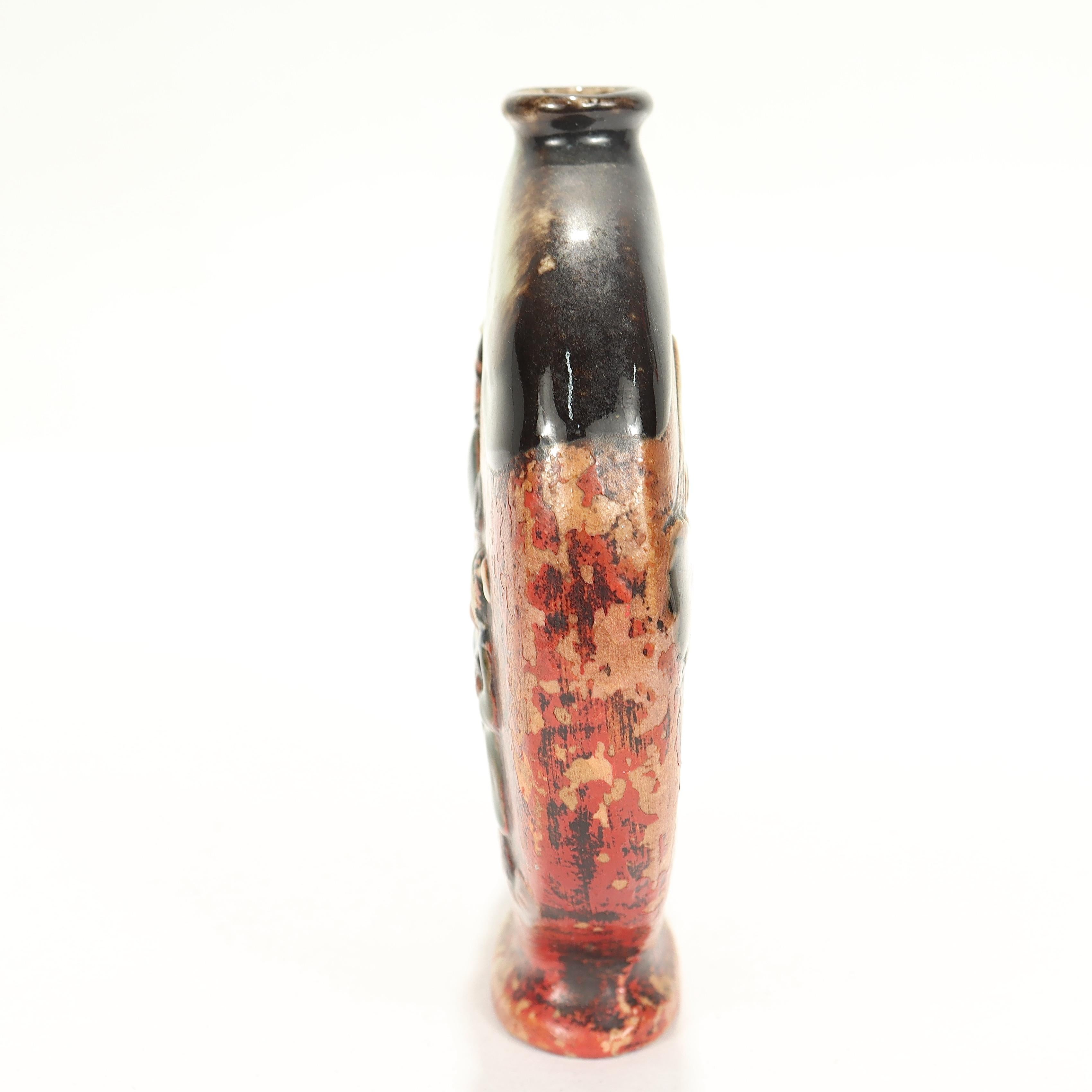 Antike Sumidagawa signiert Keramik Mondkanne Vase  (Japanisch) im Angebot