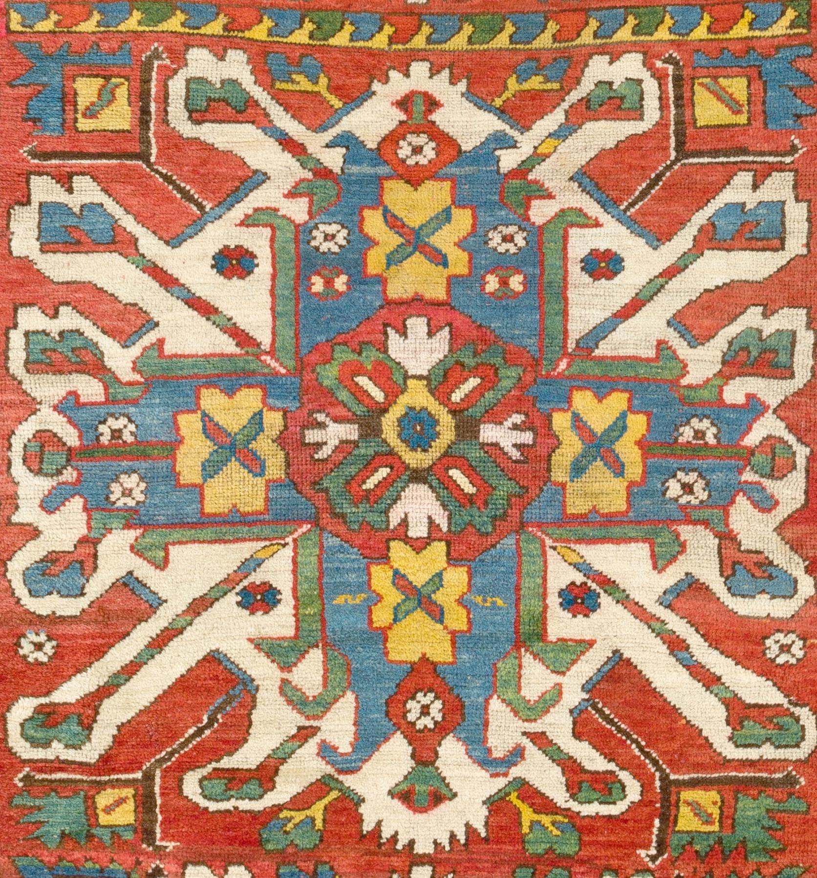 Antiker „Sunburst“- oder „Eagle Kazak“-Teppich. Chelaberd, Karabagh, Südkaukasus (Kaukasisch) im Angebot