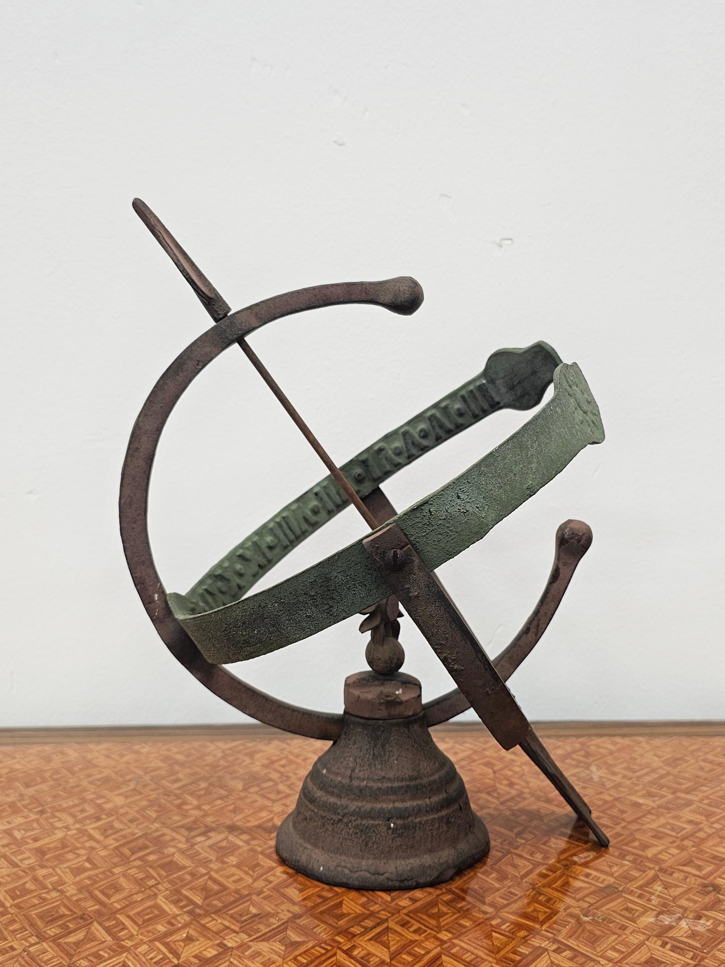 In this listing you will find a beautiful antique Sundial. It is made of wrought iron and brass, which got green patina due to its age. Made in France in the end of 19th century.

Good antique condition.

When purchased the sundial will be carefully