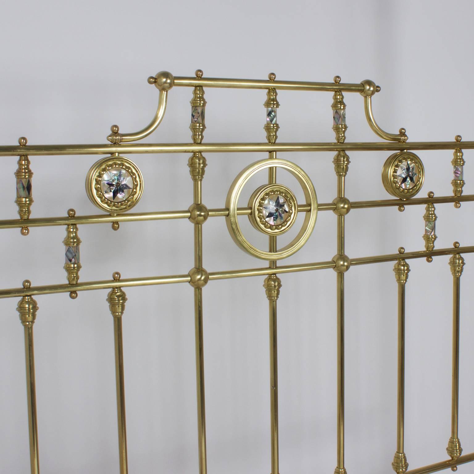 brass queen bed