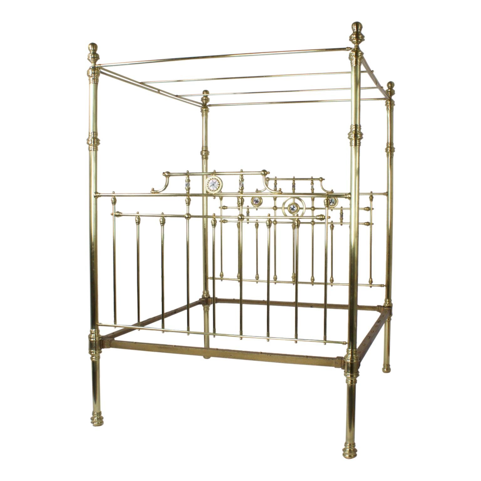 Antique Super Queen Size English Brass Bed