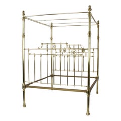 Antique Super Queen Size English Brass Bed