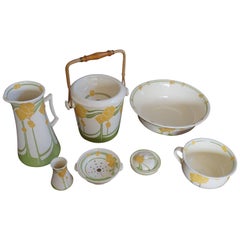 Antikes und hervorragendes 7-teiliges Mintons Arts and Crafts-Keramik-Bad-Set in hervorragendem Zustand