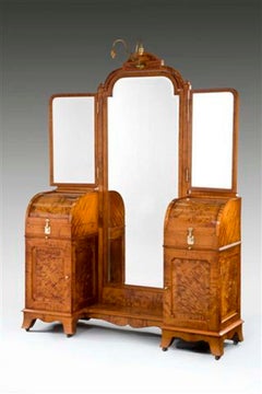 Antique Superb Exhibition Quality Silver Fitted Dressing Table