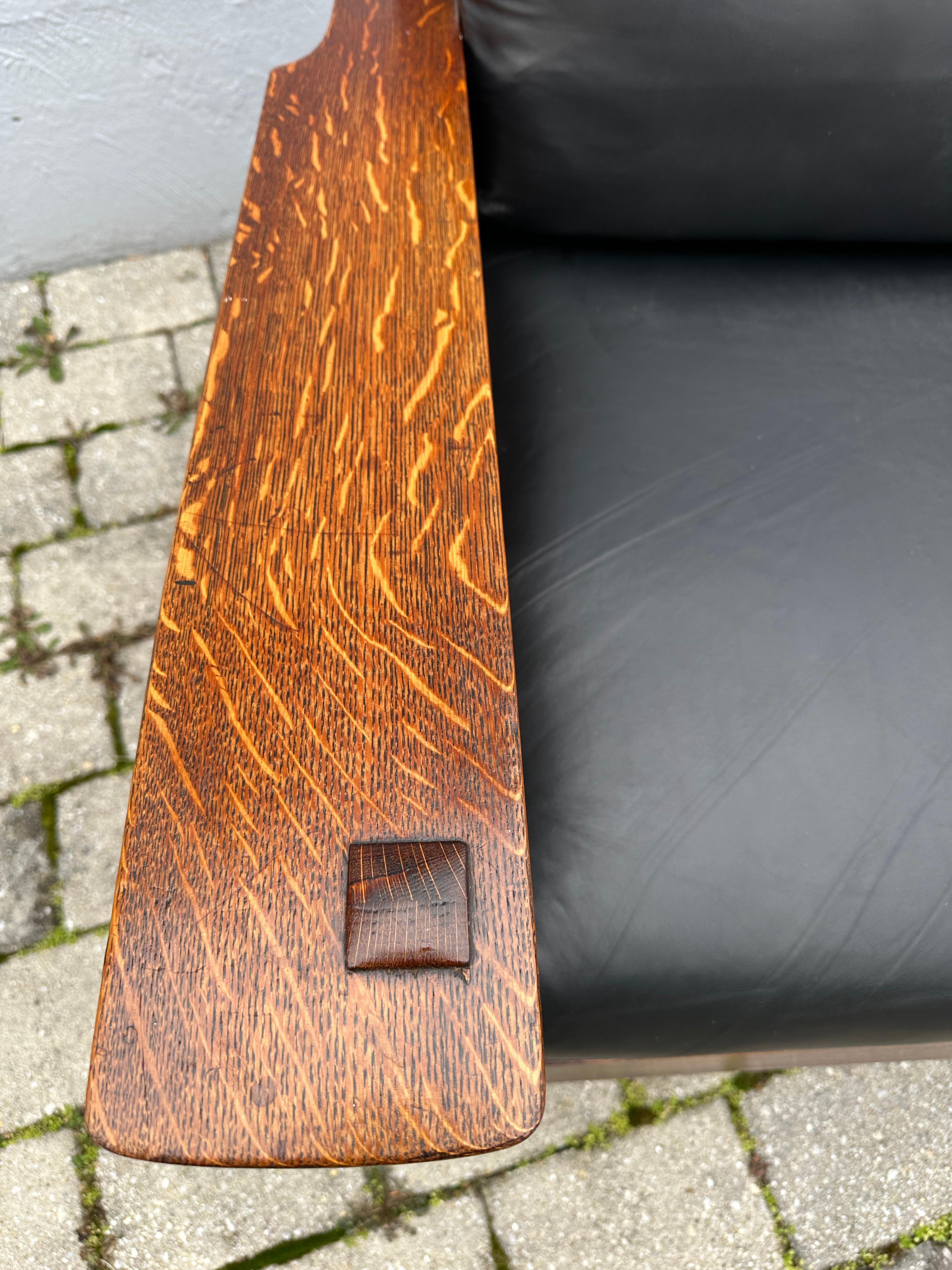 Antique SUPERB nice MASSIVE L&JG Stickley Chair with BENT ARM- W8090 3