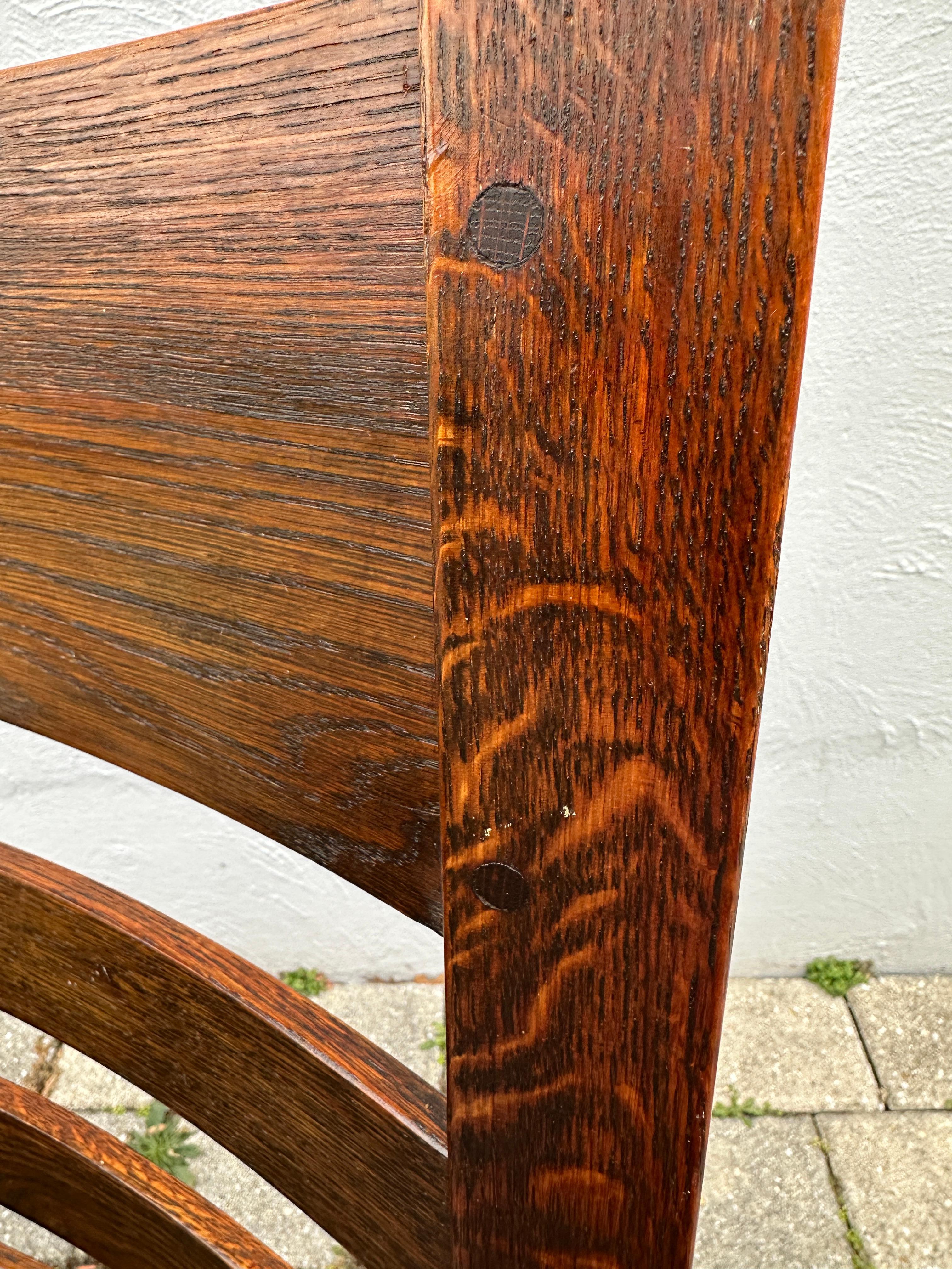 Antique SUPERB nice MASSIVE L&JG Stickley Chair with BENT ARM- W8090 6