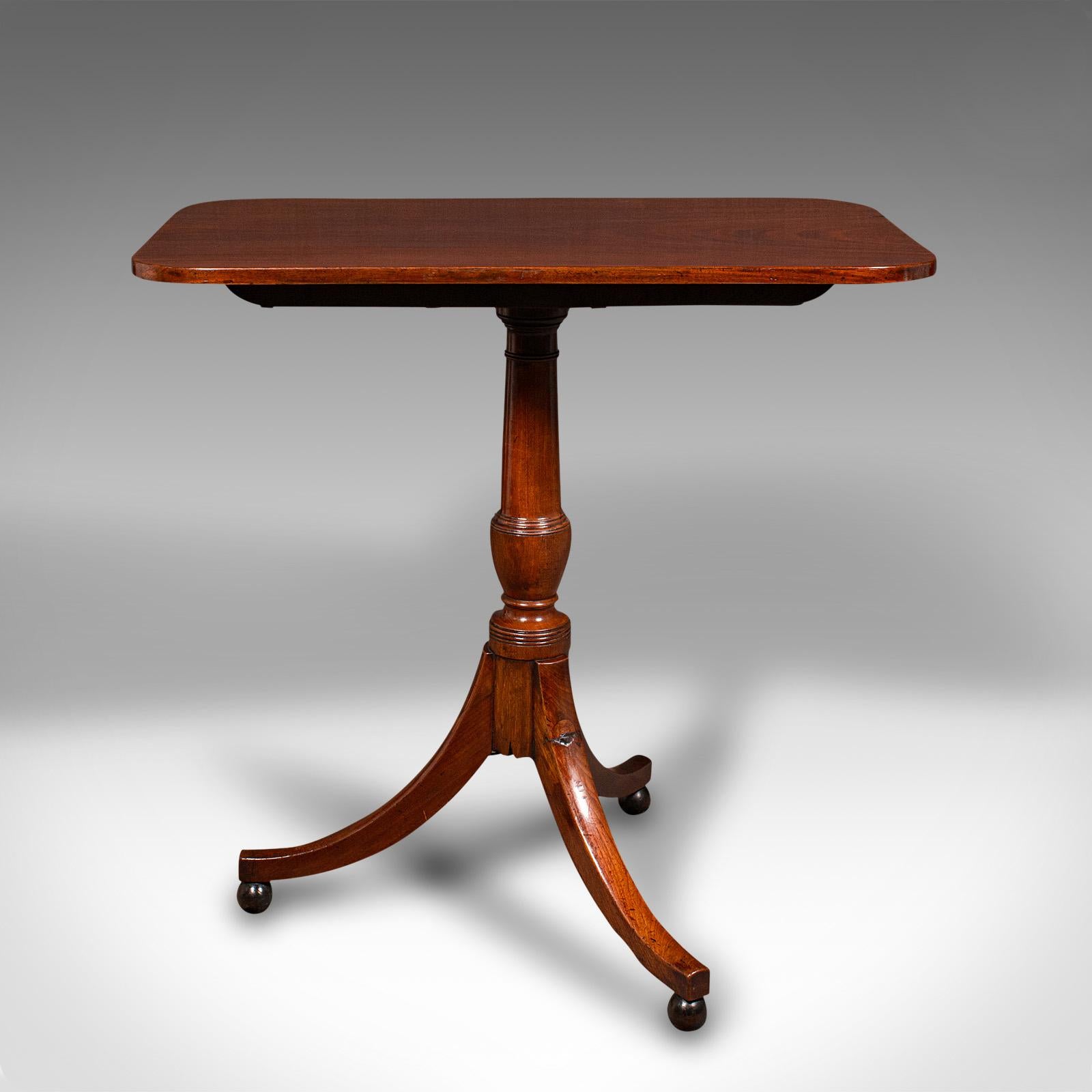 19th Century Antique Supper Table, English, Snap Top, Lamp, Occasional, Regency, Circa 1820 For Sale