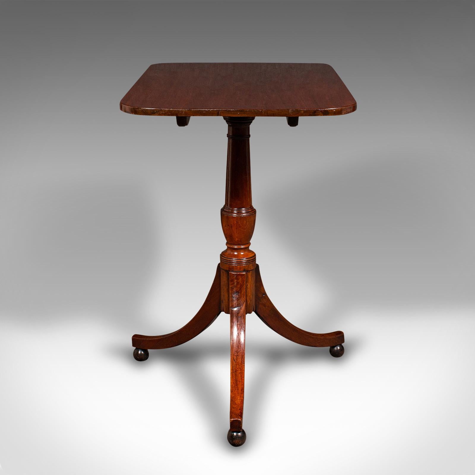Wood Antique Supper Table, English, Snap Top, Lamp, Occasional, Regency, Circa 1820 For Sale