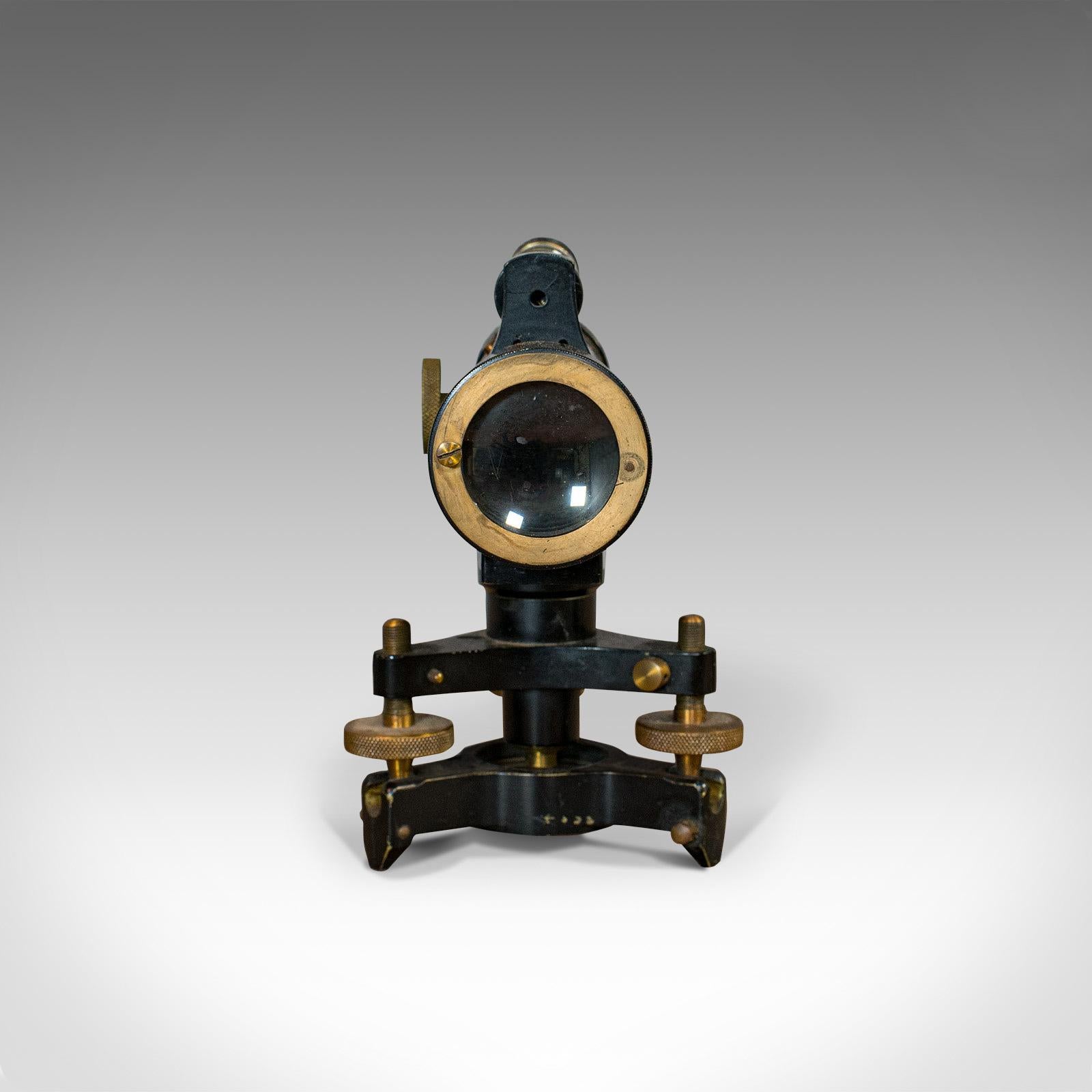 British Antique Surveyor's Level, English, Brass, Scientific Instrument, Halden & Sons For Sale