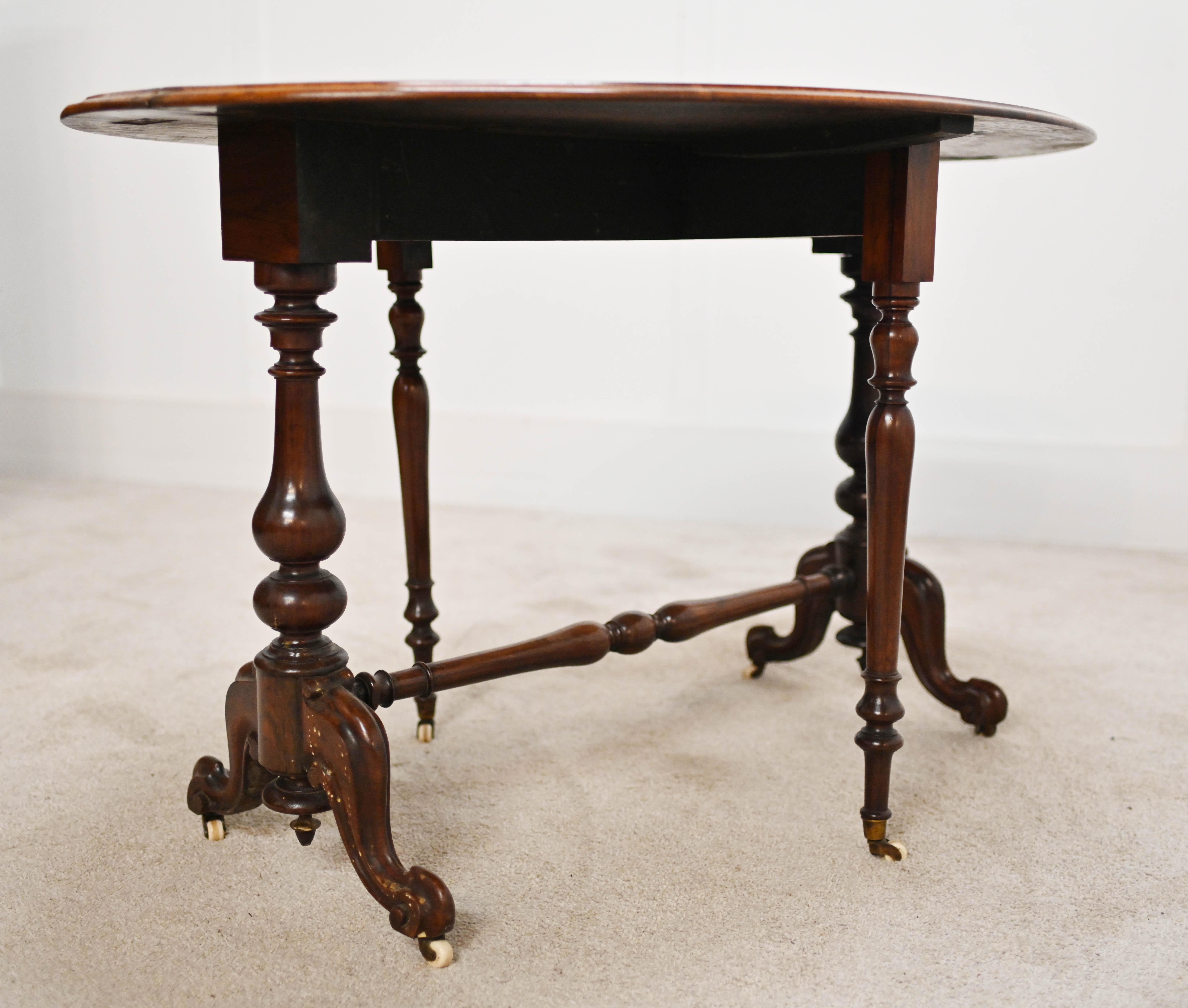 Antique Sutherland Table Drop Leaf Side Tables 1880 For Sale 1