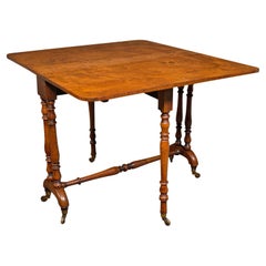 Antique Sutherland Table, English, Walnut, Gate Leg, Occasional, Regency, c 1830