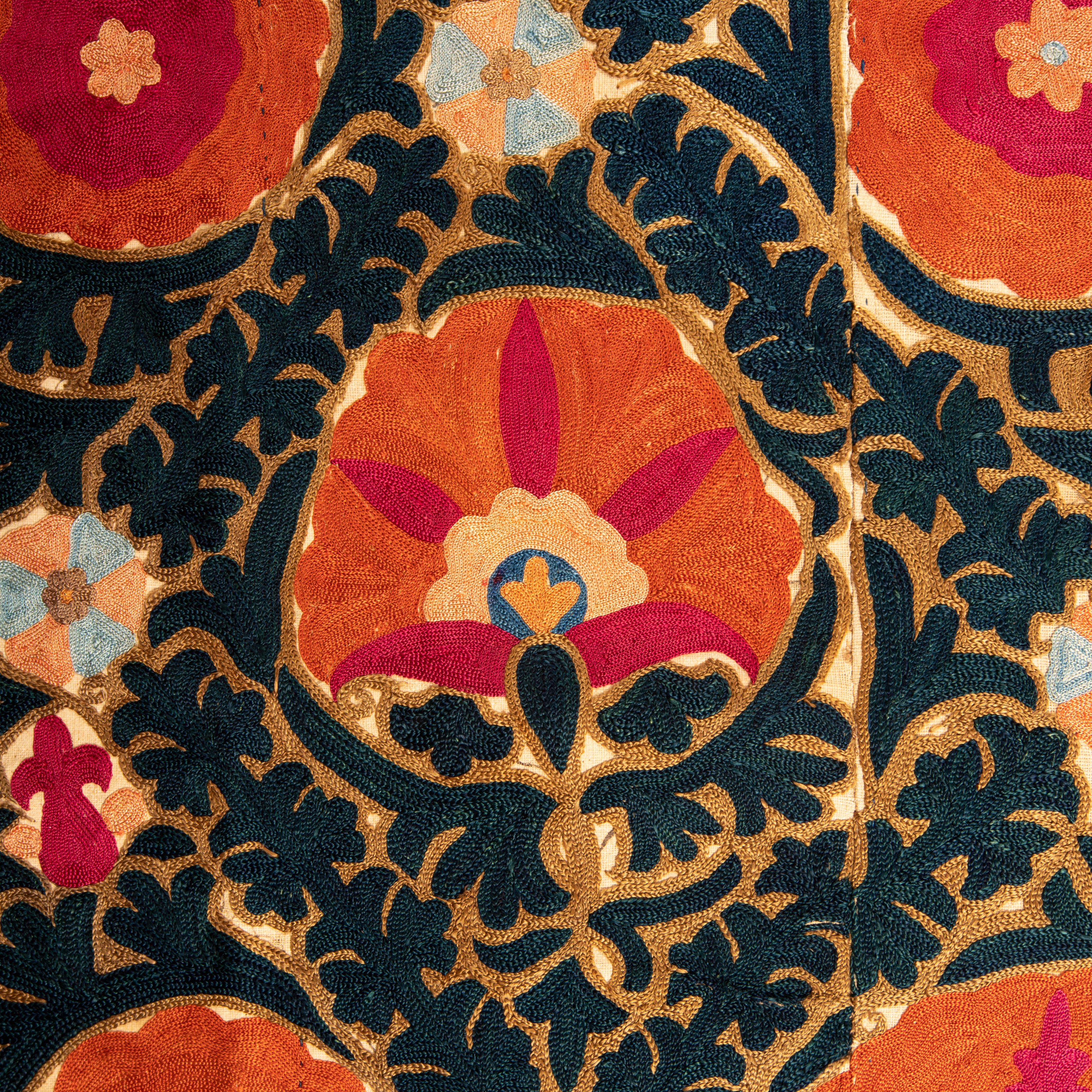 Antique Suzani from Bukhara, Uzbekistan, 19th C 3