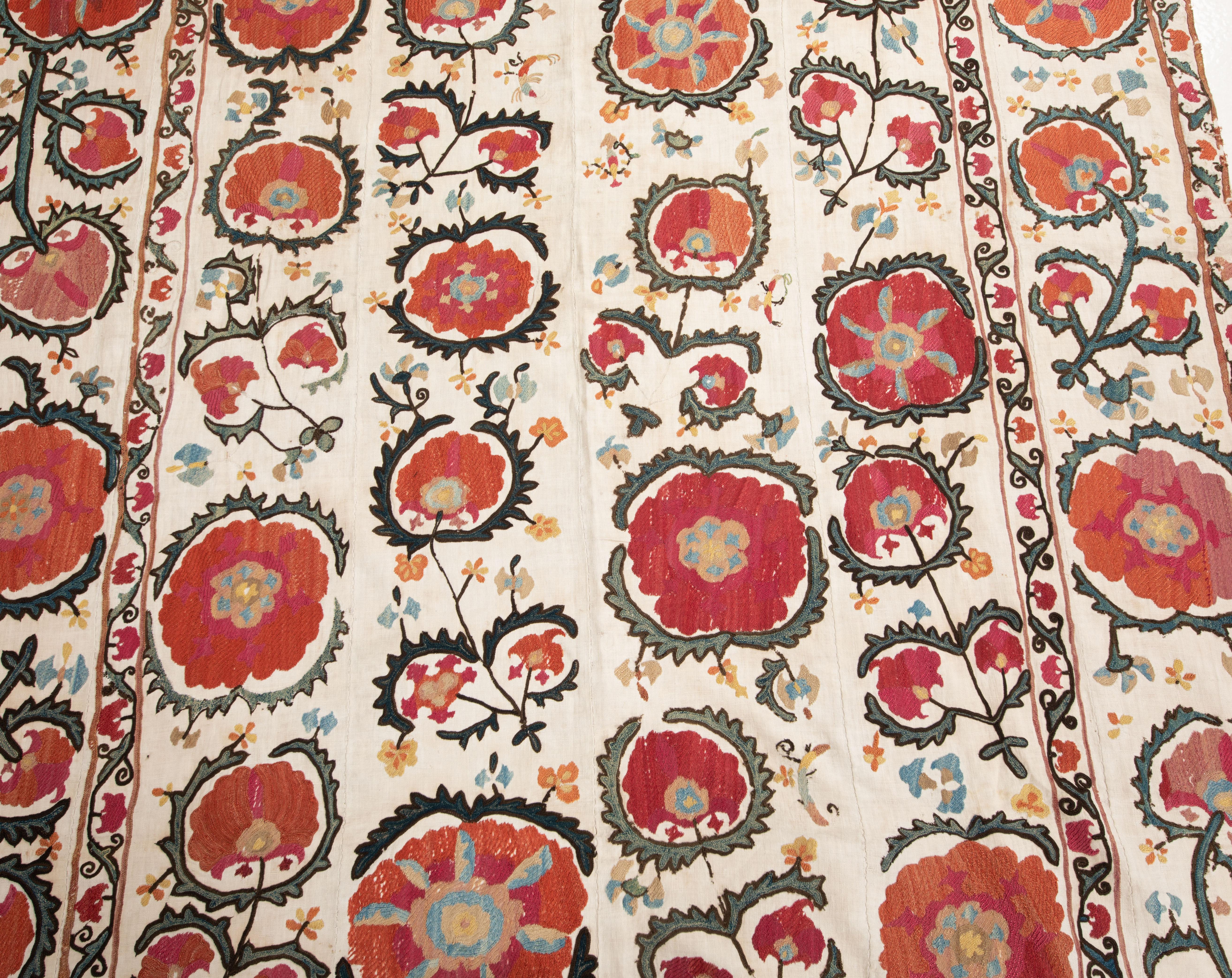 Silk Antique Suzani from Bukhara, Uzbekistan, Late 19th C.