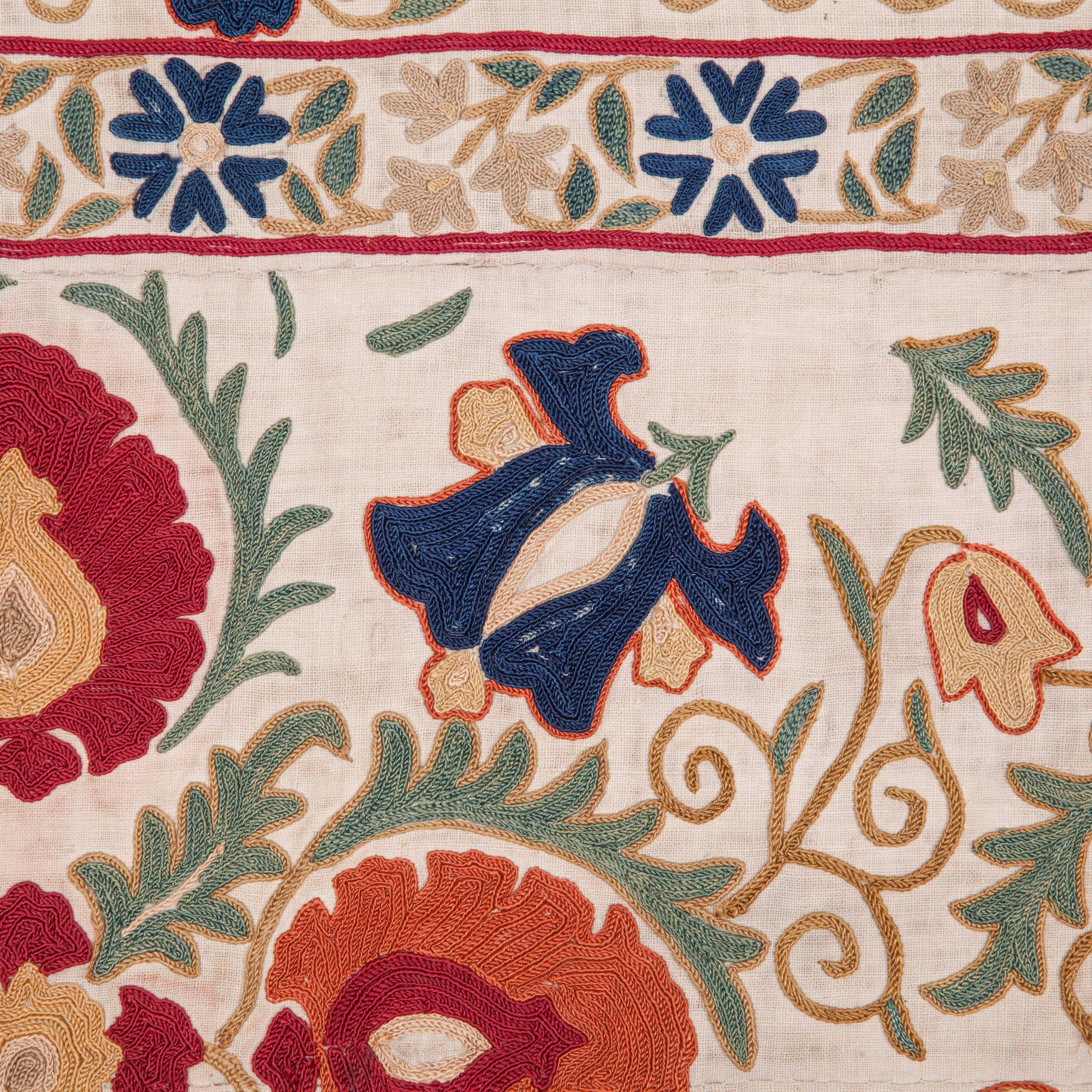 Embroidered Antique Suzani from Bukhara Uzbekistan, Late 19th Century