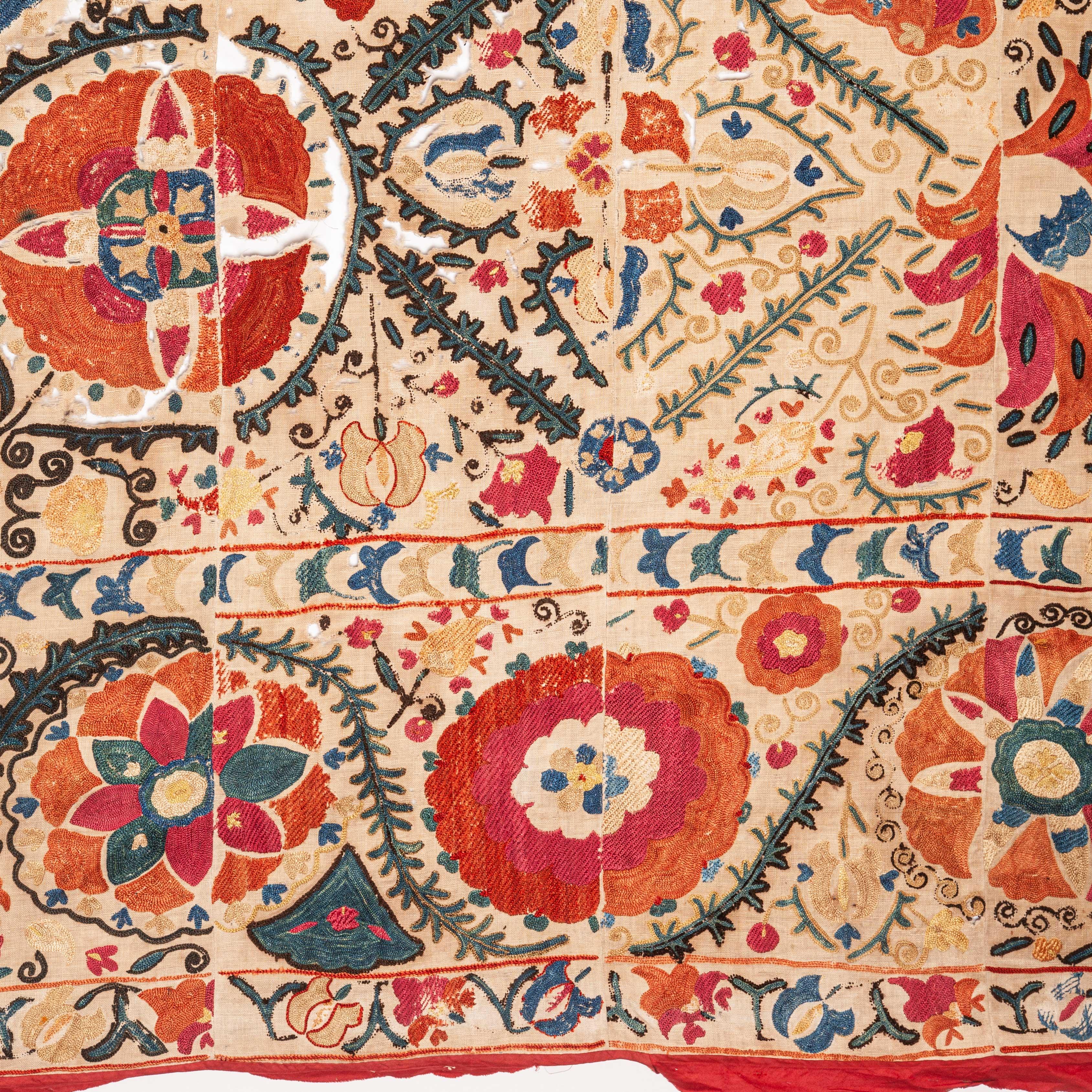 Embroidered Antique Suzani from Bukhara, Uzbekistan, Mid-19th Century