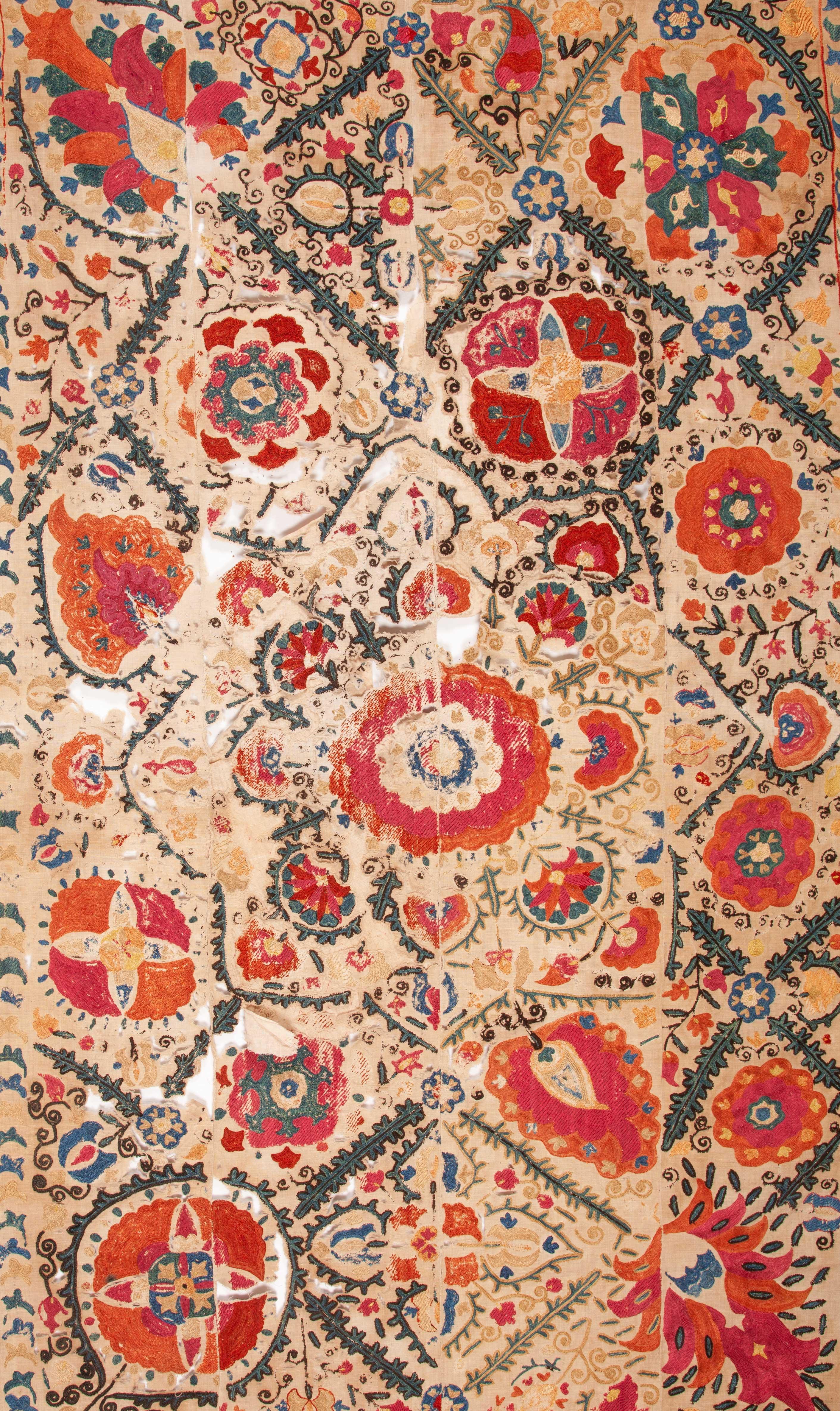 Antique Suzani from Bukhara, Uzbekistan, Mid-19th Century 1