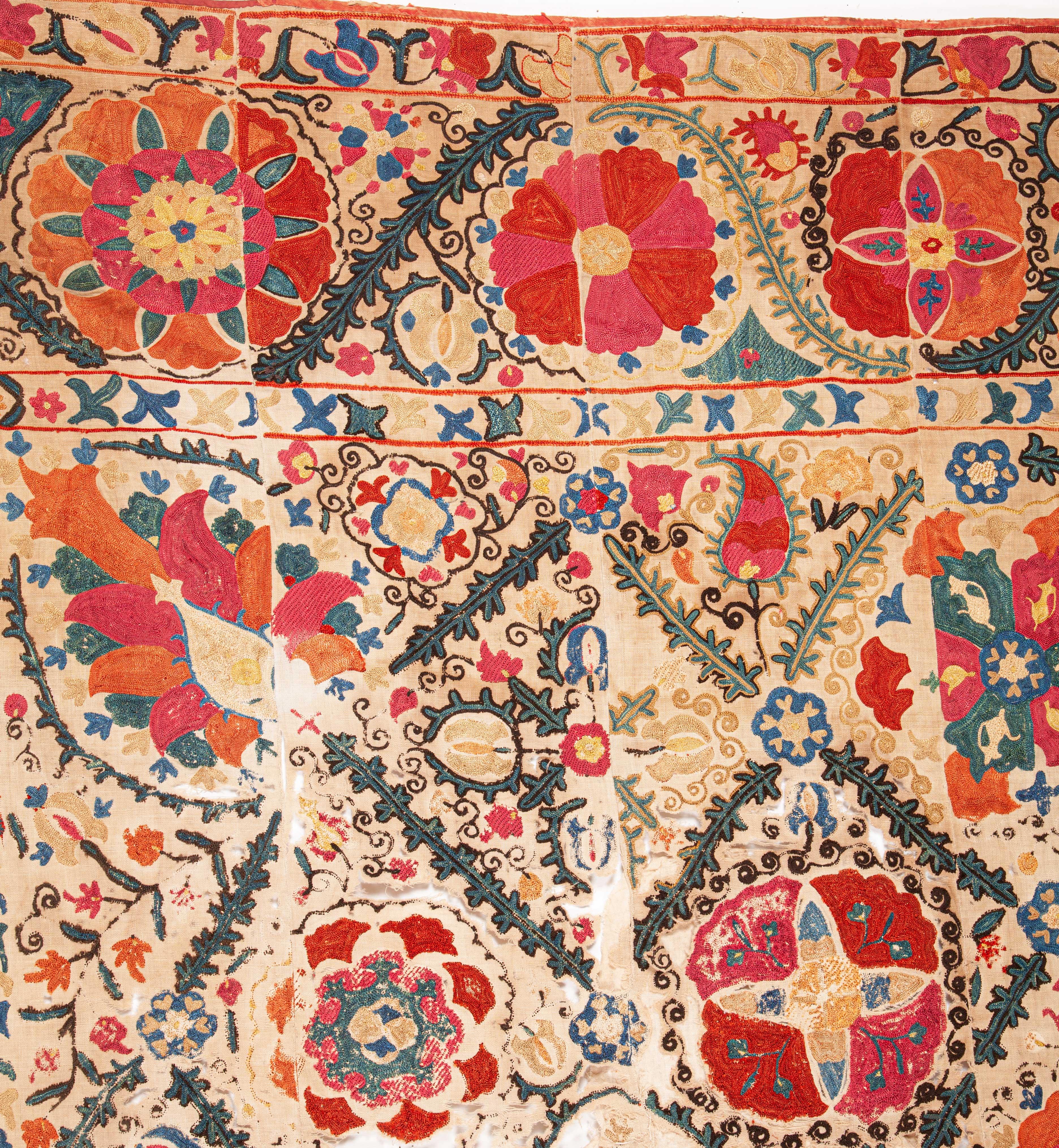 Antique Suzani from Bukhara, Uzbekistan, Mid-19th Century 3