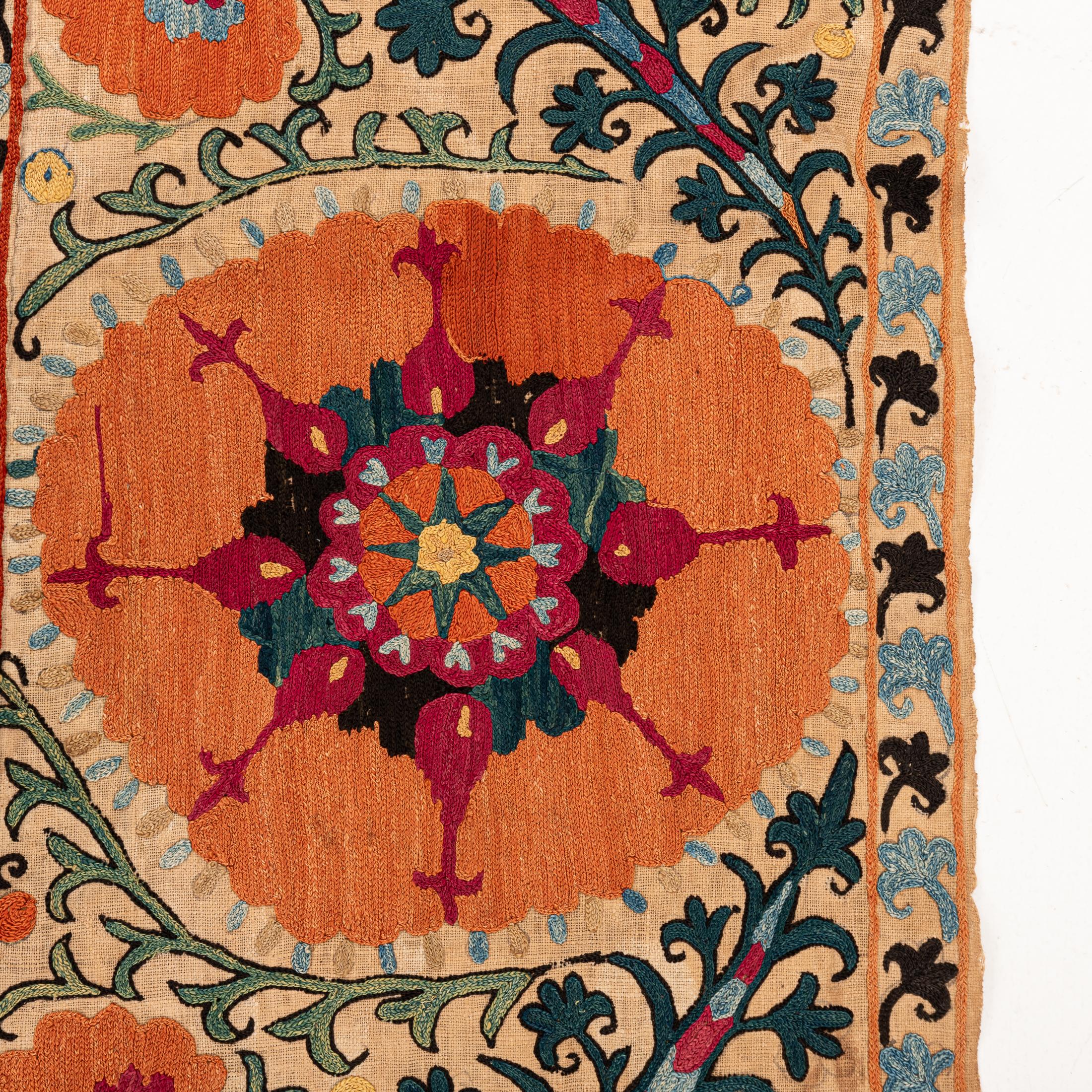 Antique Suzani from Bukhara, Uzbekistan, Mid 19th Century. For Sale 9