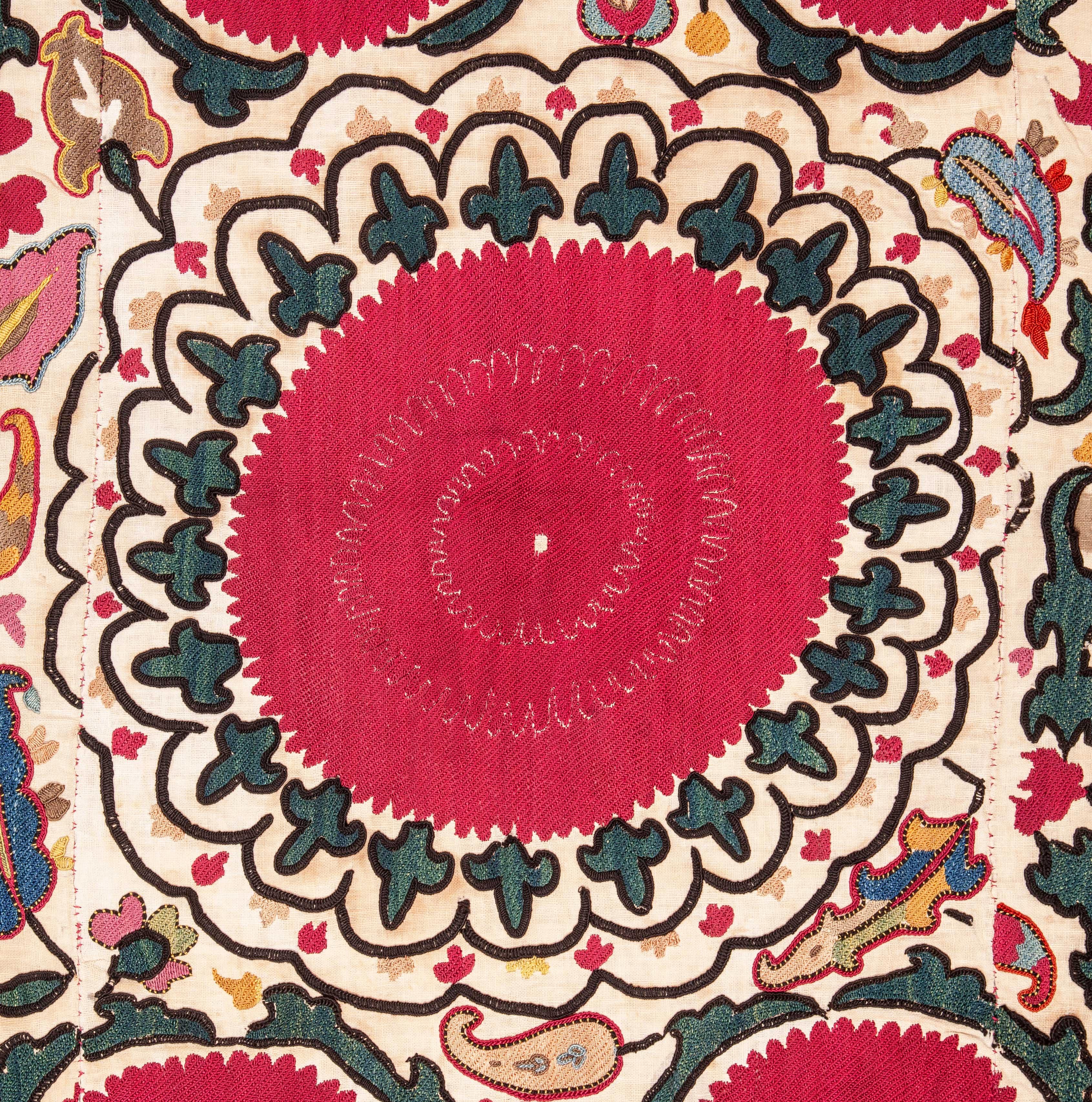 Embroidered Antique Suzani from Djizak, Uzbekistan, 19th Century