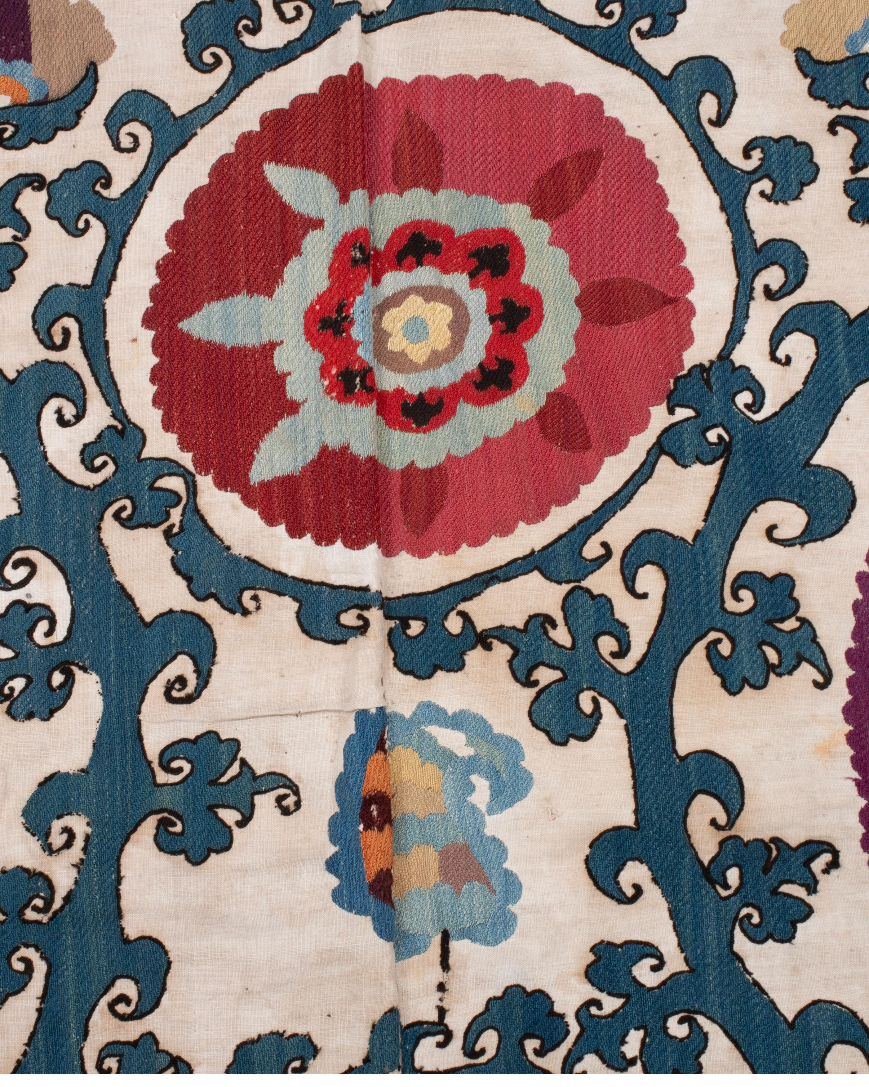 Antico Suzani di Samarcanda, Uzbekistan, anni '80 del XIX secolo in vendita 3