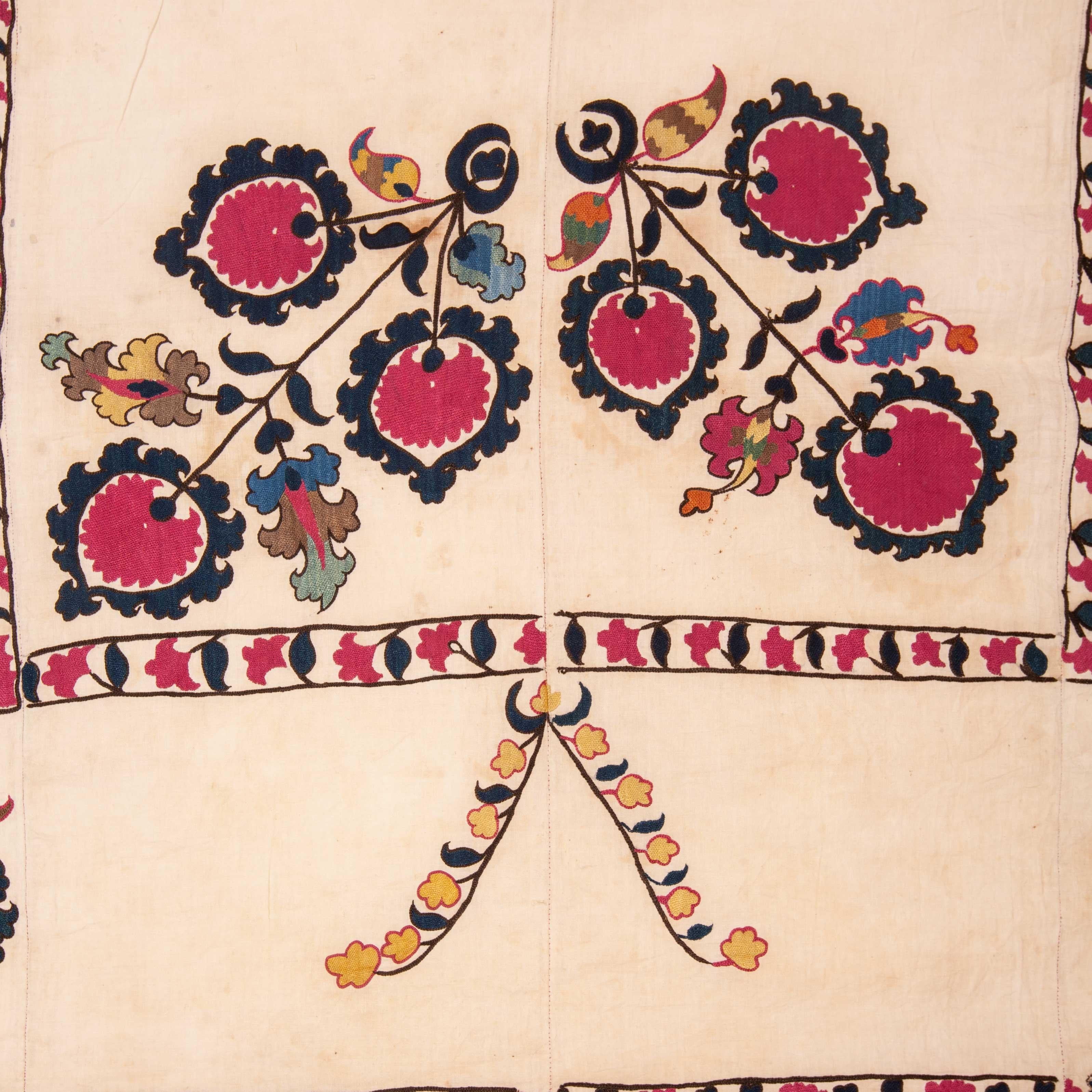 Hand-Woven Antique Suzani from Tashkent Uzbekistan, 19th Century
