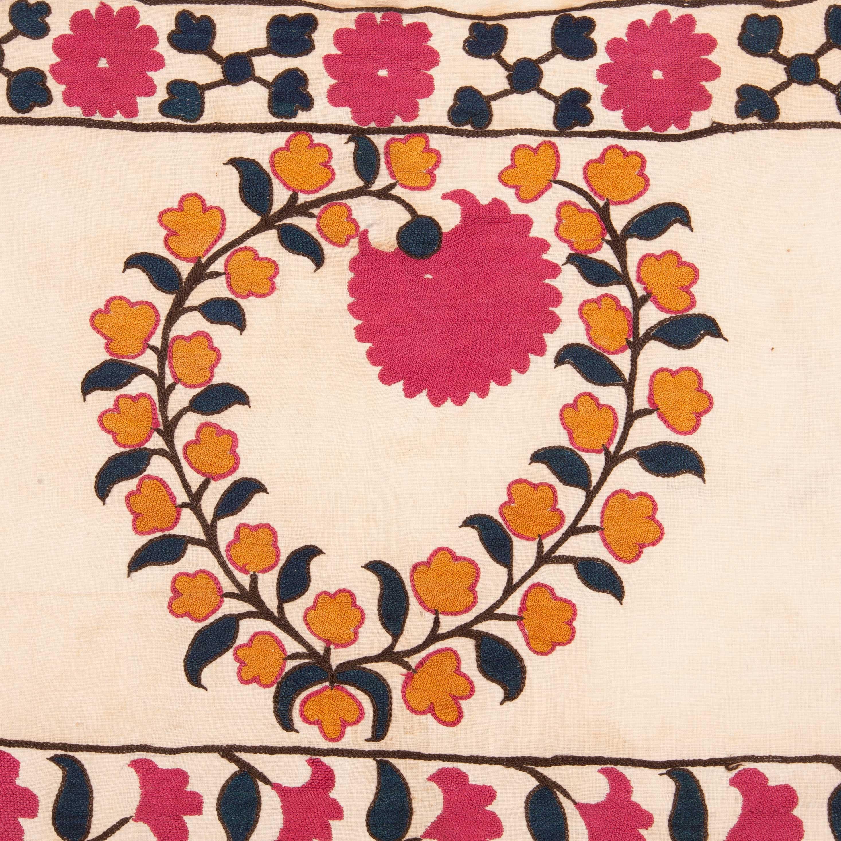 Cotton Antique Suzani from Tashkent Uzbekistan, 19th Century