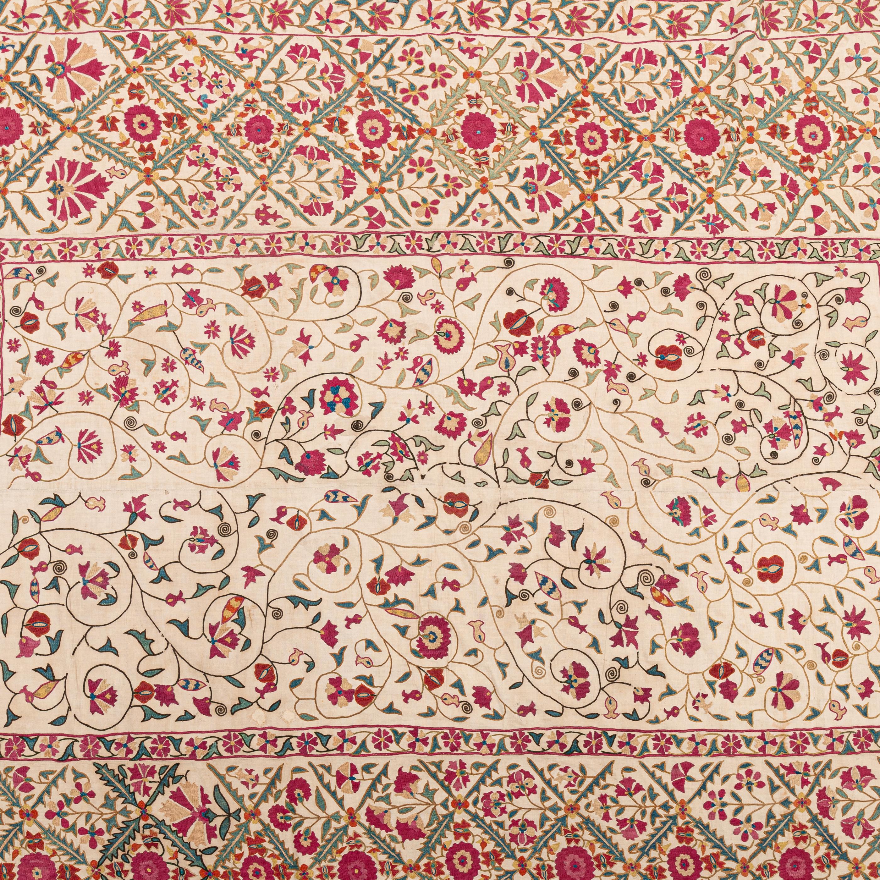 Antique Suzani from Ura Tube , Tajikistan, 19th Century. 1