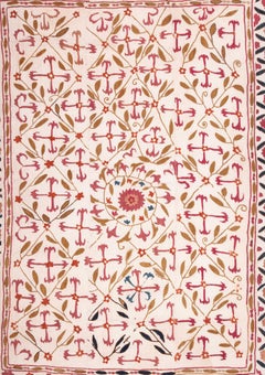 Antique Suzani from Ura Tube, Tajikistan, Central Asia, Late 19th Century