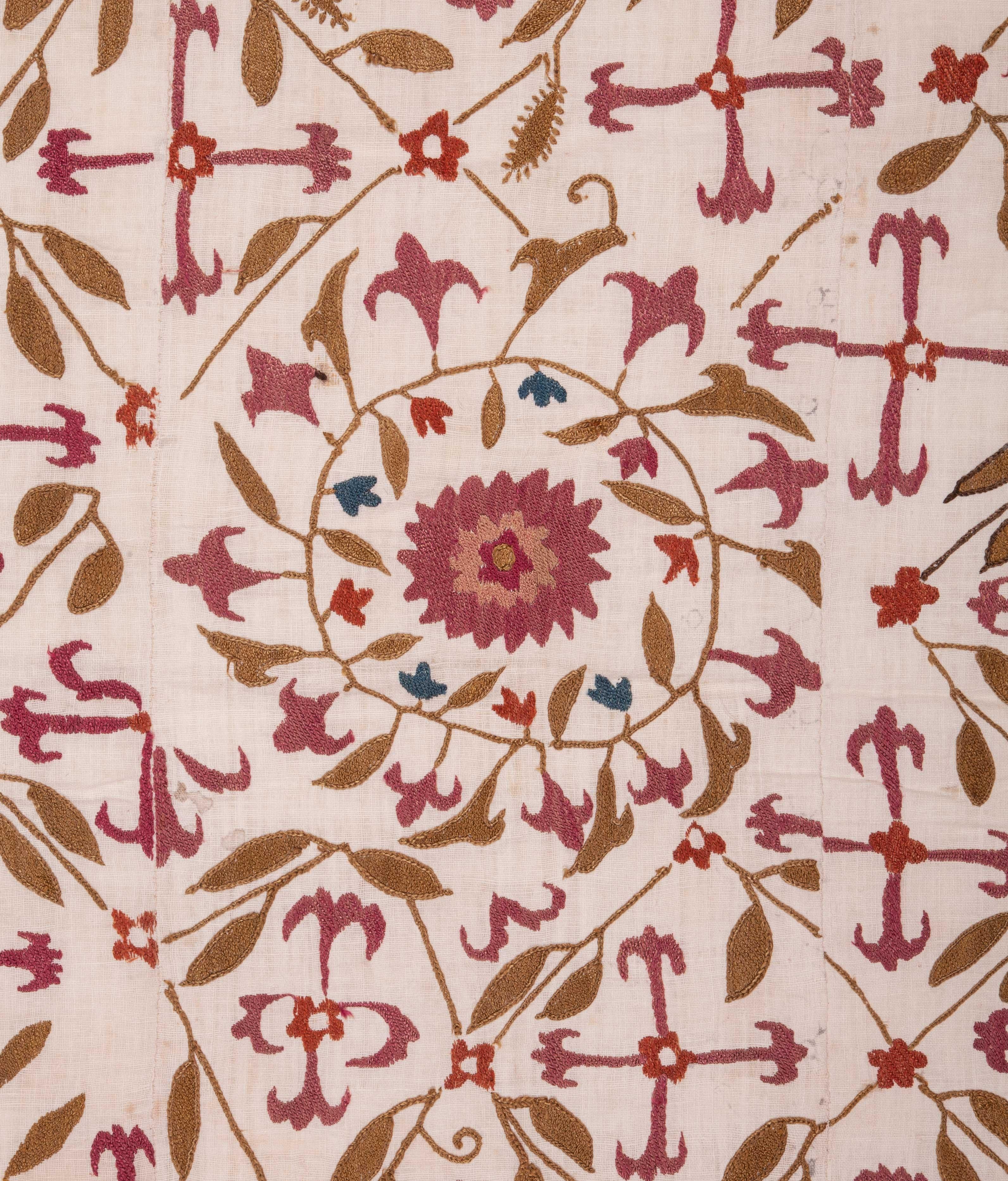 Tajikistani Antique Suzani from Ura Tube, Tajikistan, Central Asia, Late 19th Century For Sale