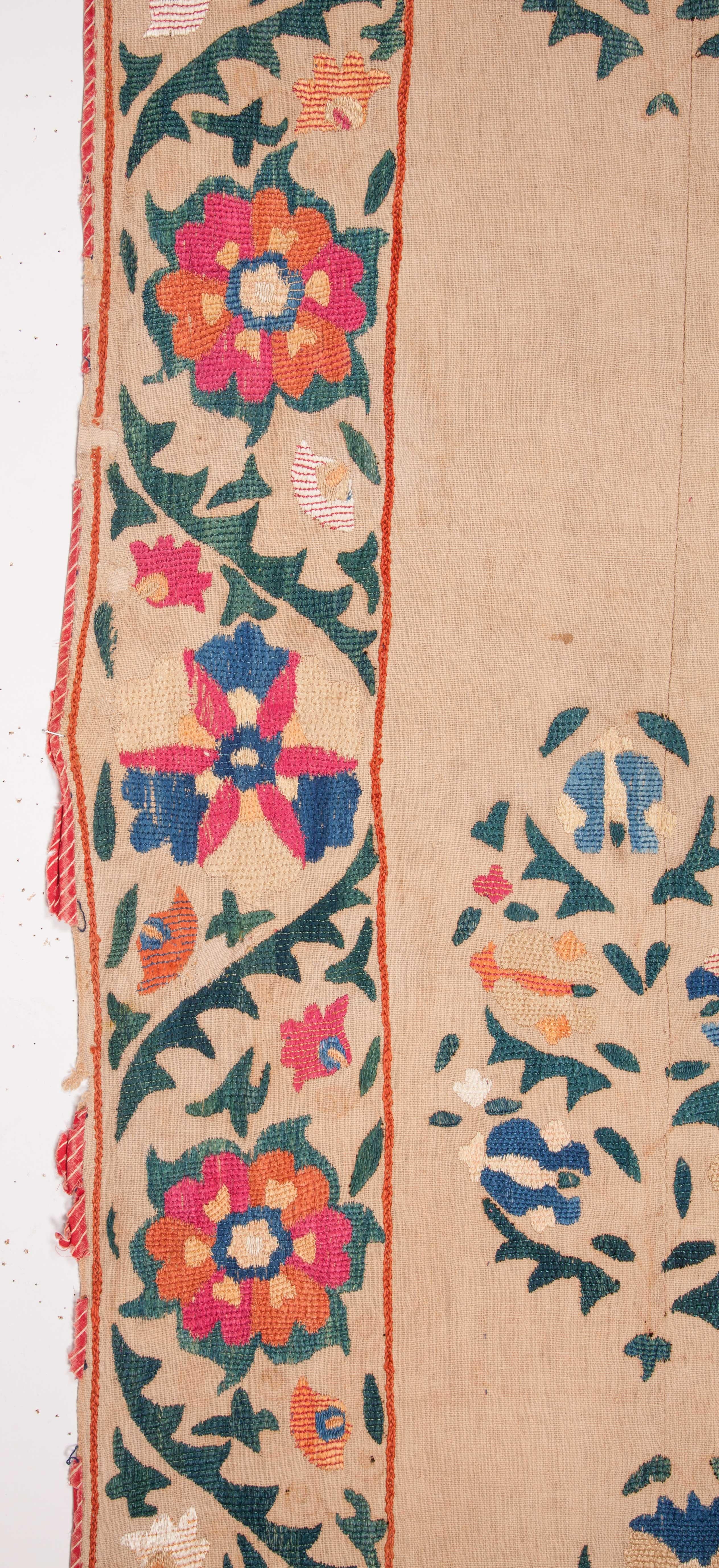 Cotton Antique Suzani from Uzbekistan Central Asia, 19th Century