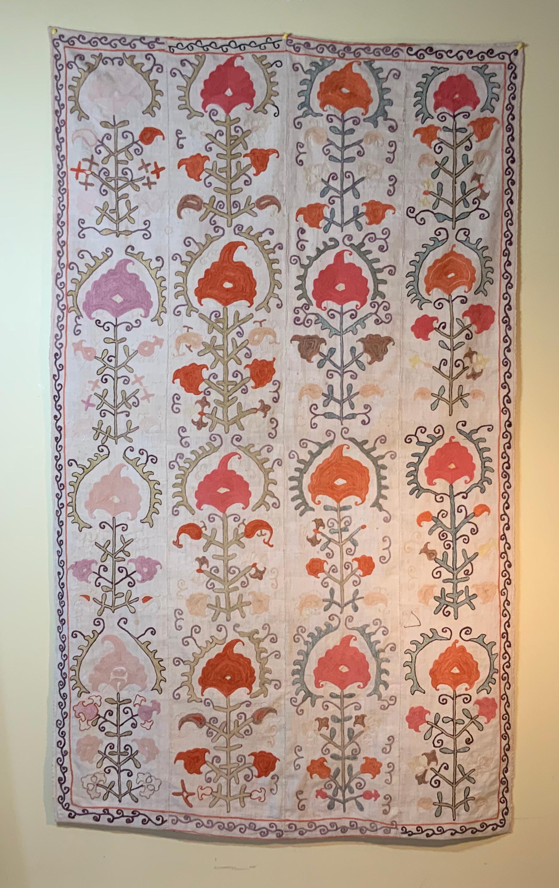 Antique Suzani Panel Wall Hanging 12