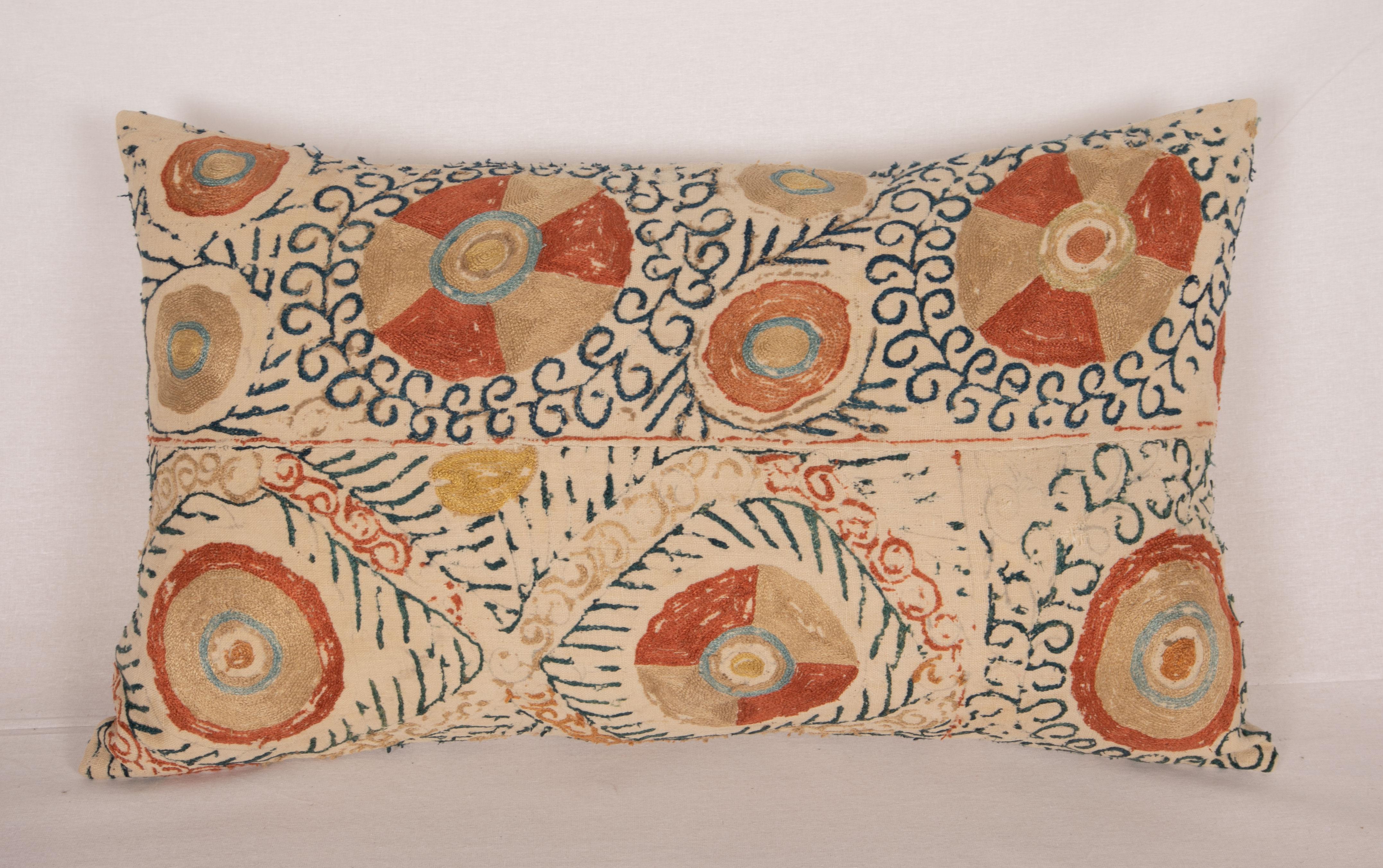 Uzbek Antique Suzani Pillow Case, 19th C.