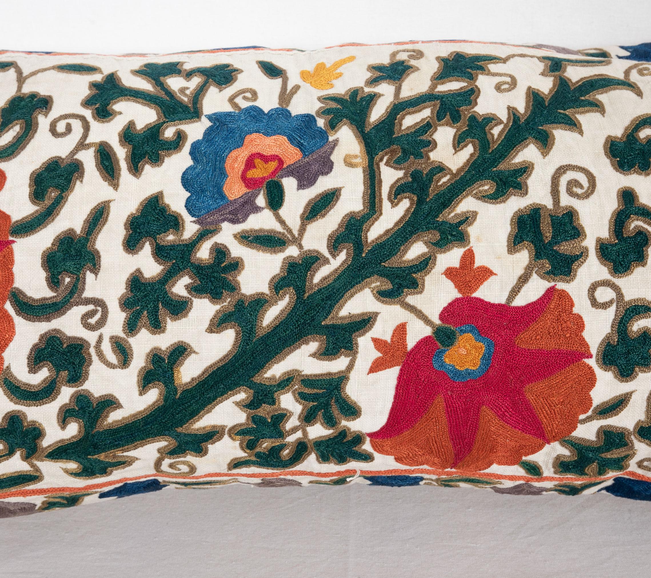 Antique Suzani Pillow Case Fashioned from a 19th Century Suzani from Uzbekistan In Good Condition In Istanbul, TR