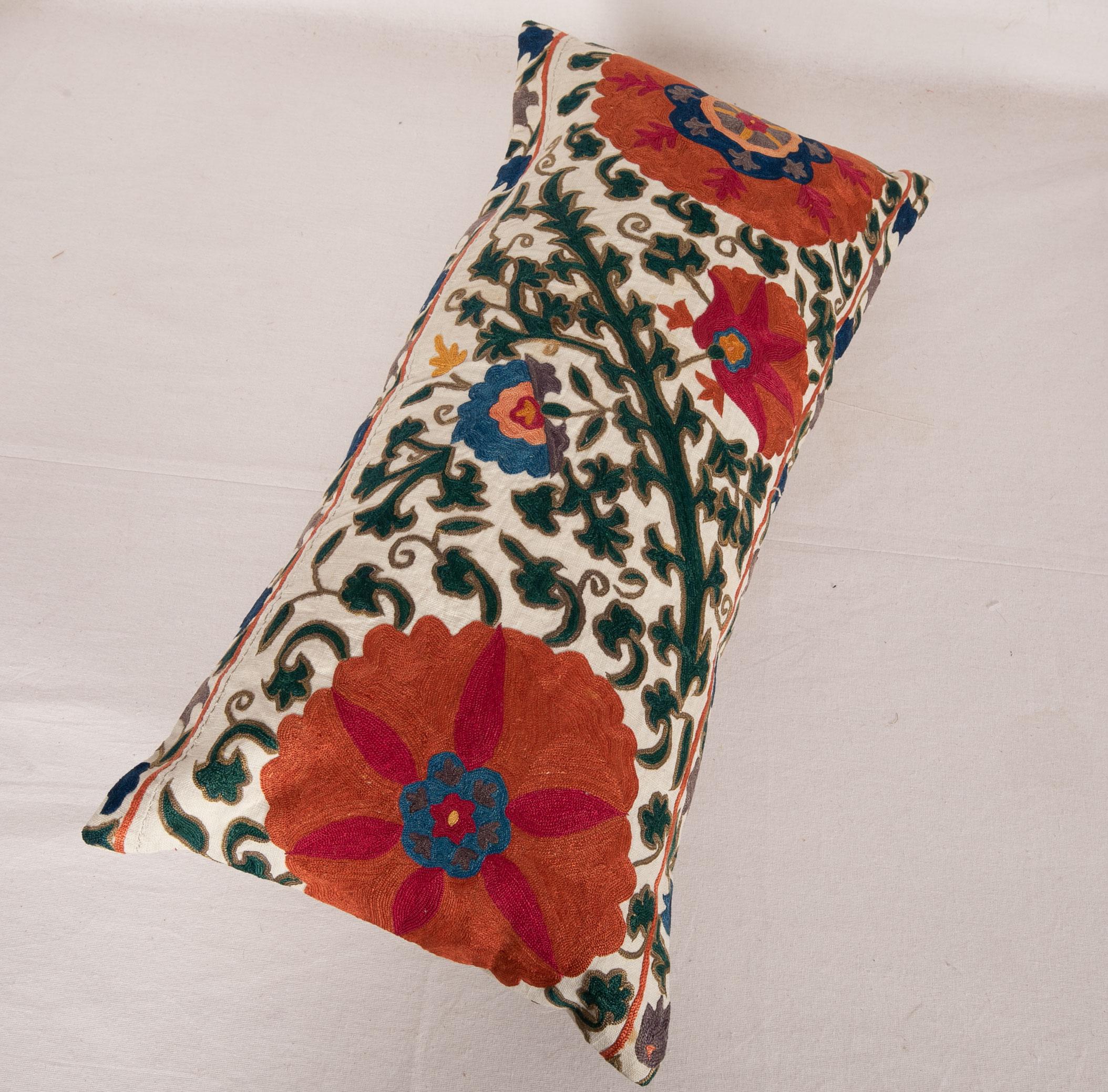 Antique Suzani Pillow Case Fashioned from a 19th Century Suzani from Uzbekistan 2