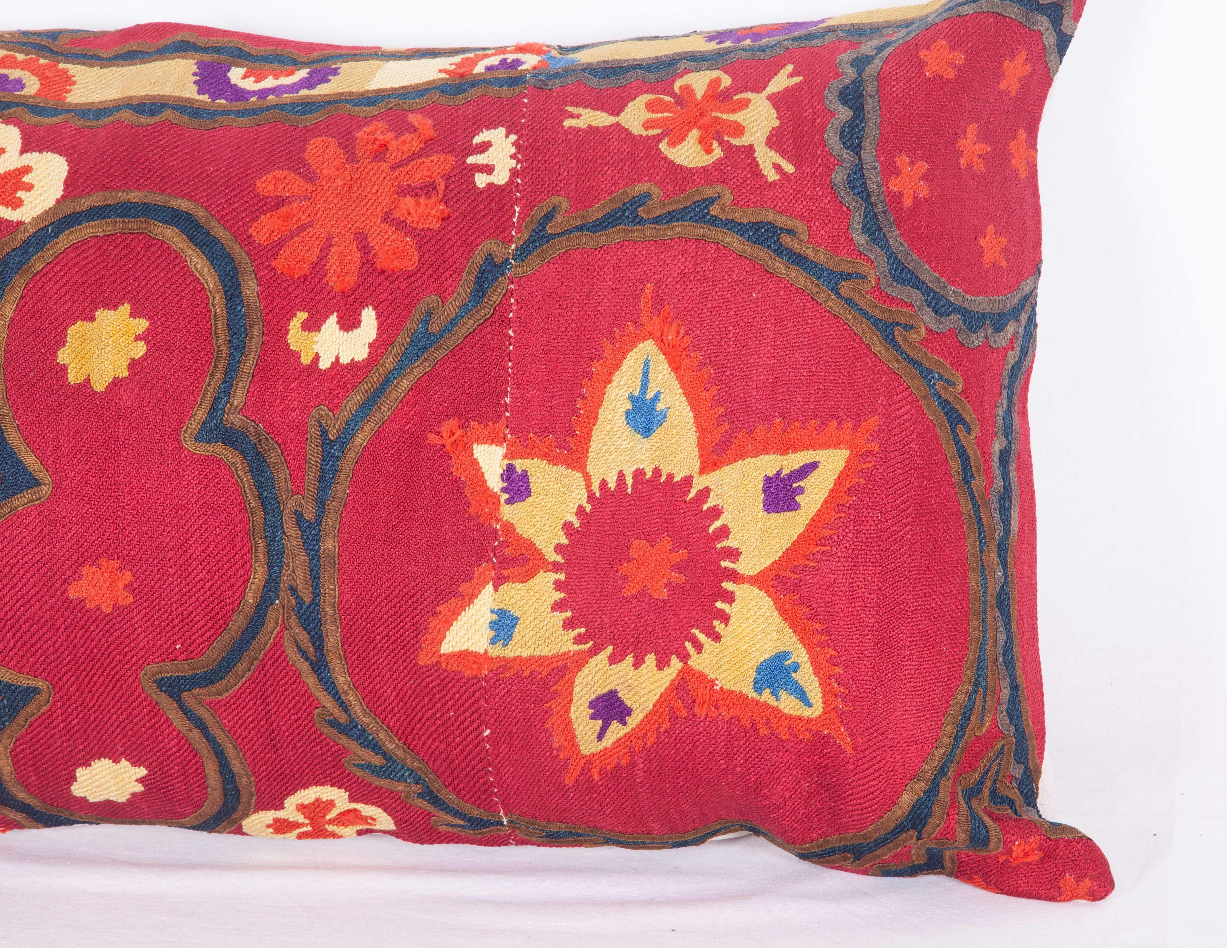 Uzbek Antique Suzani Pillow Case Fashioned from a late 19th Century Pishkent Suzani