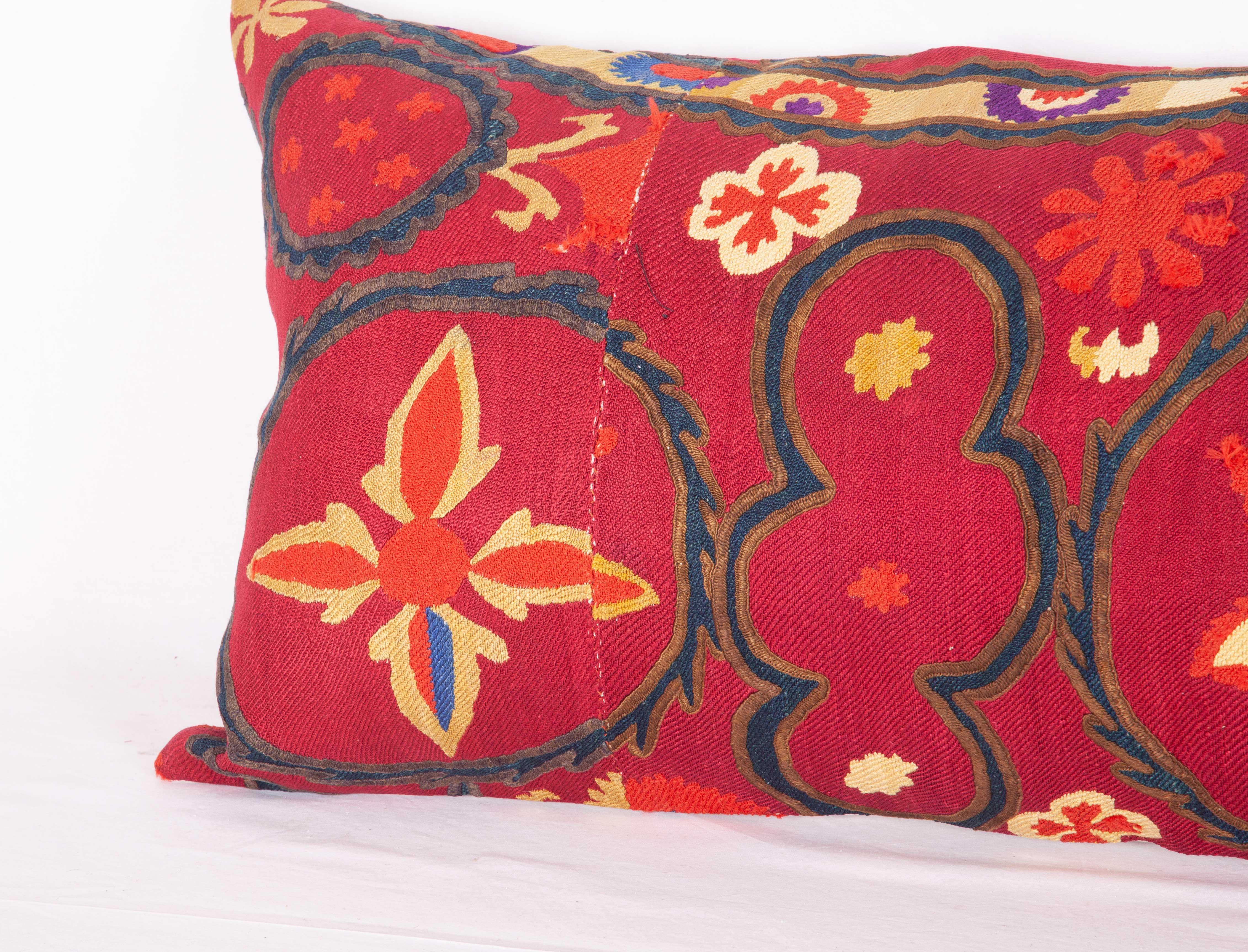 Embroidered Antique Suzani Pillow Case Fashioned from a late 19th Century Pishkent Suzani