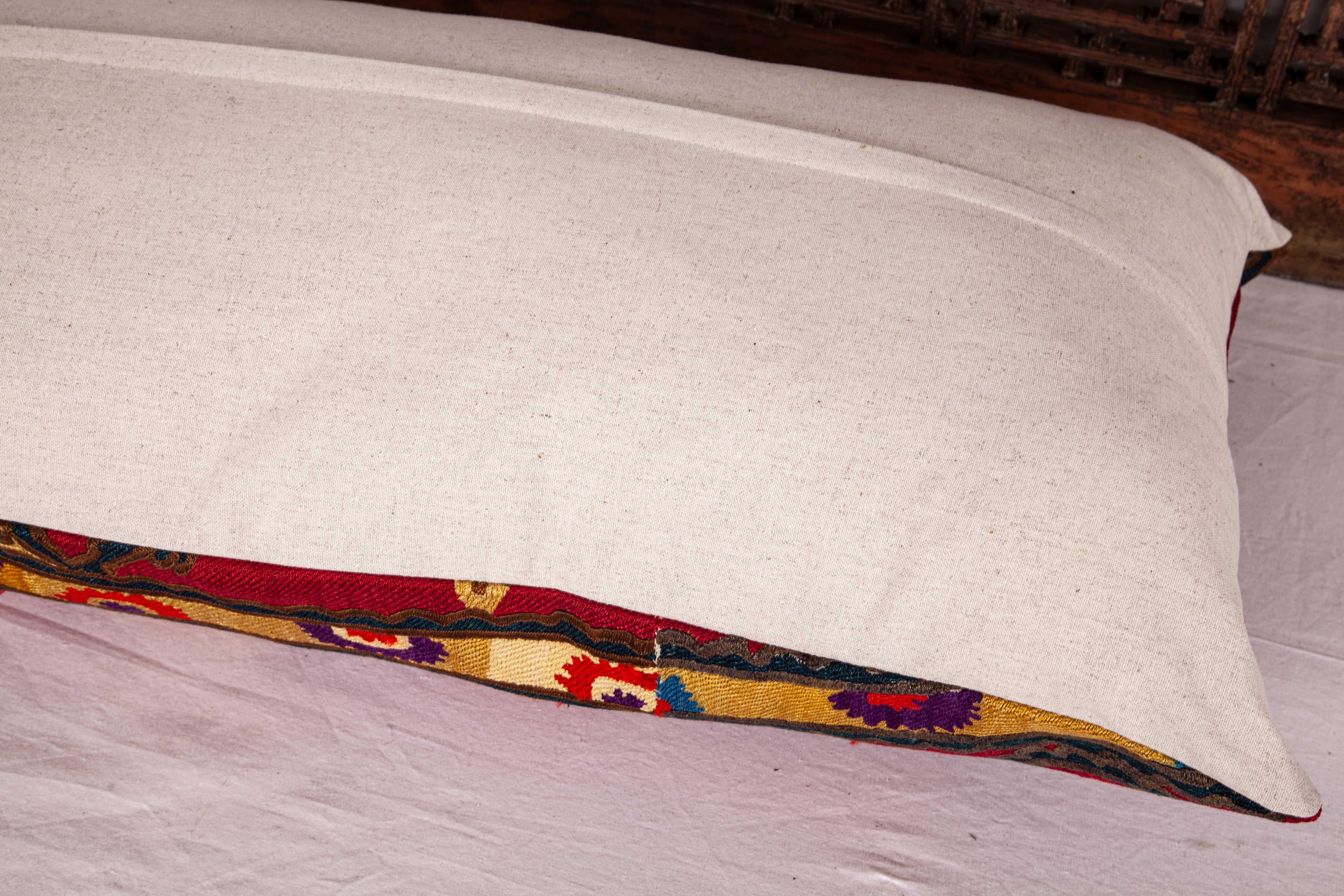 Wool Antique Suzani Pillow Case Fashioned from a late 19th Century Pishkent Suzani
