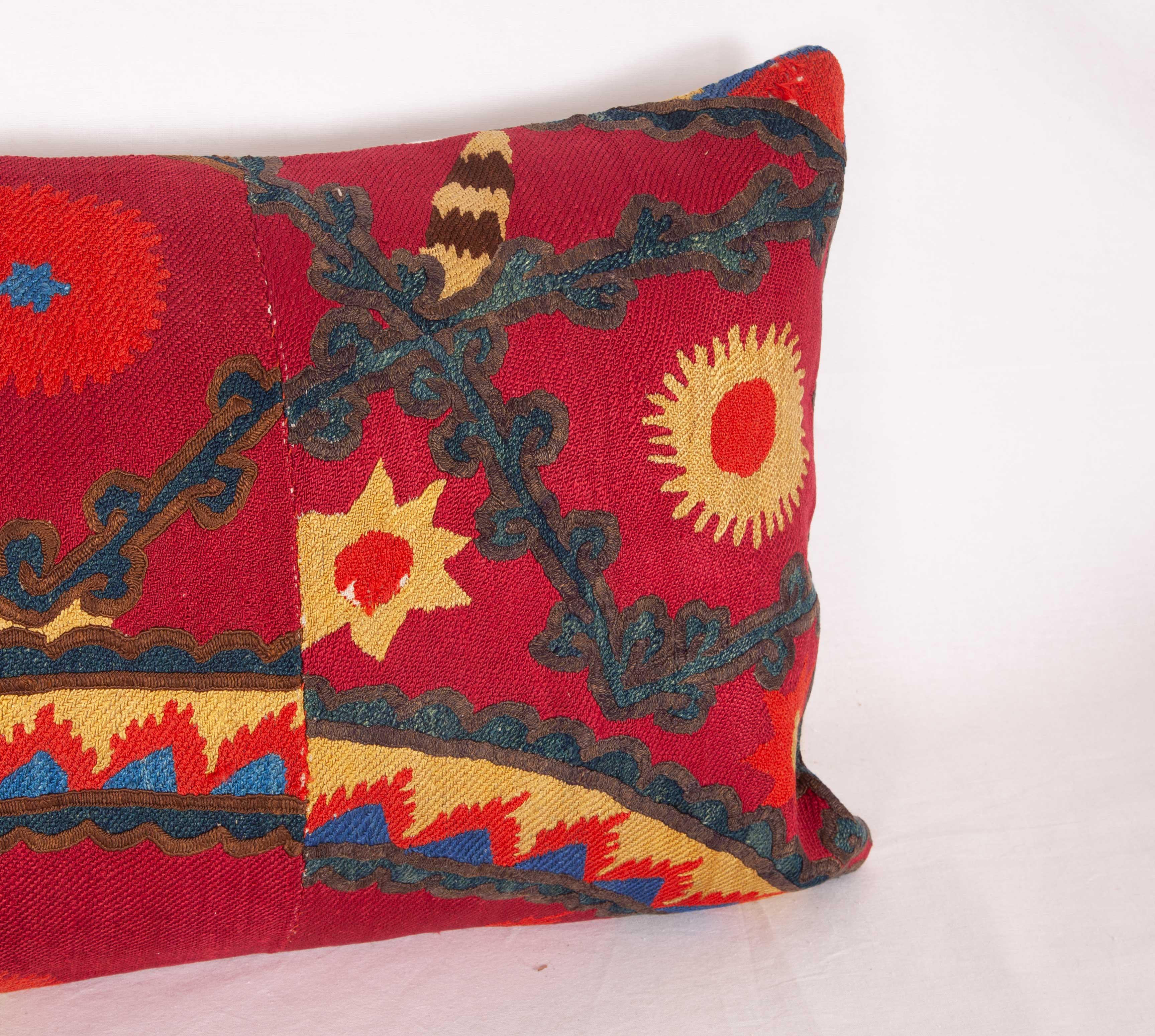 Wool Antique Suzani Pillow Case Fashioned from a Late 19th Century Pishkent Suzani