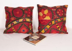 Antique Suzani Pillow Case Fashioned from a Late 19th Century Pishkent Suzani