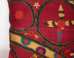 Antique Suzani Pillow Case Fashioned from a Late 19th Century Pishkent Suzani