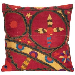 Antique Suzani Pillow Case Fashioned from a Late 19th Century Pishkent Suzani