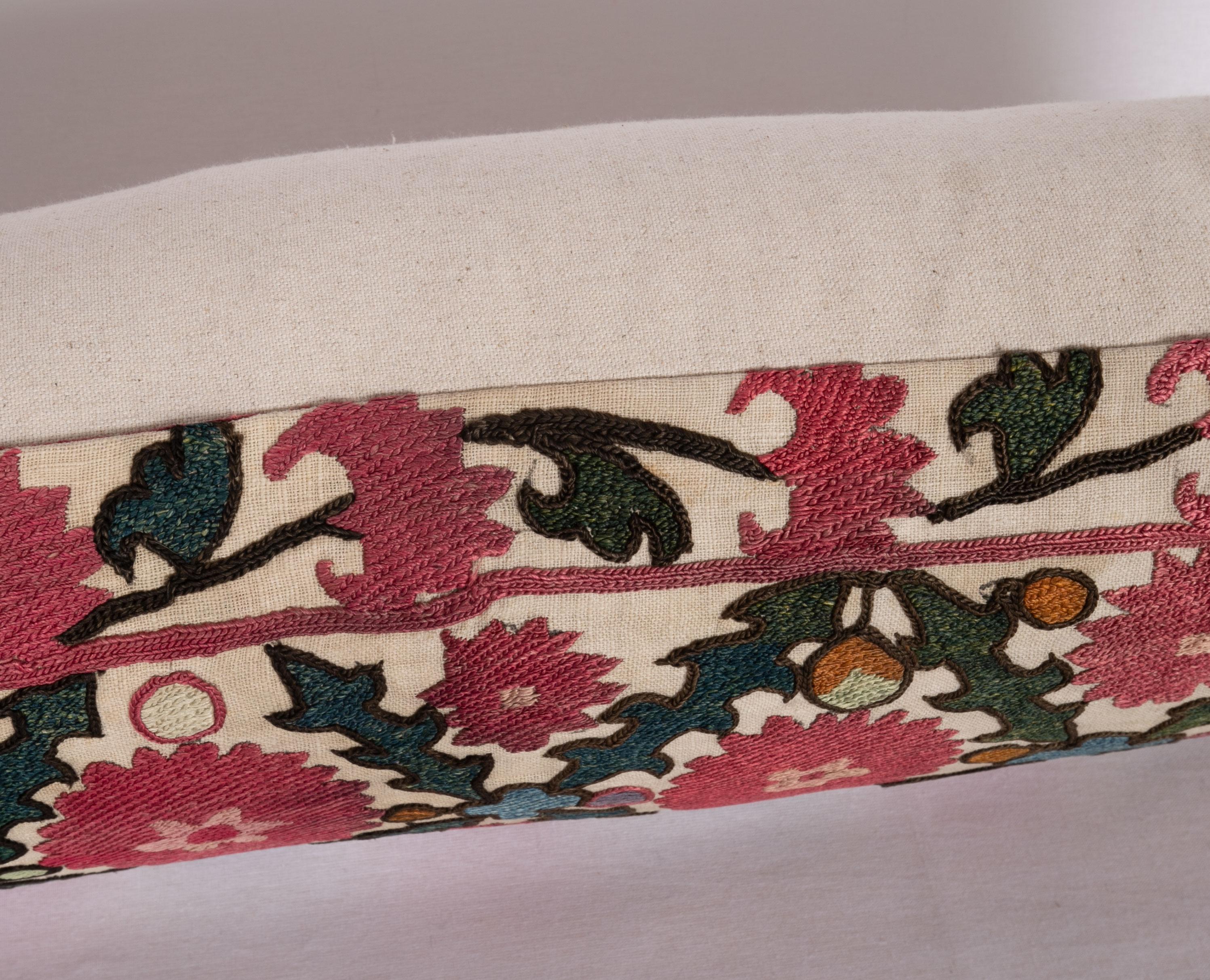 Antique Suzani Pillow Case Made from a 19th Century Tajik Suzani In Good Condition In Istanbul, TR