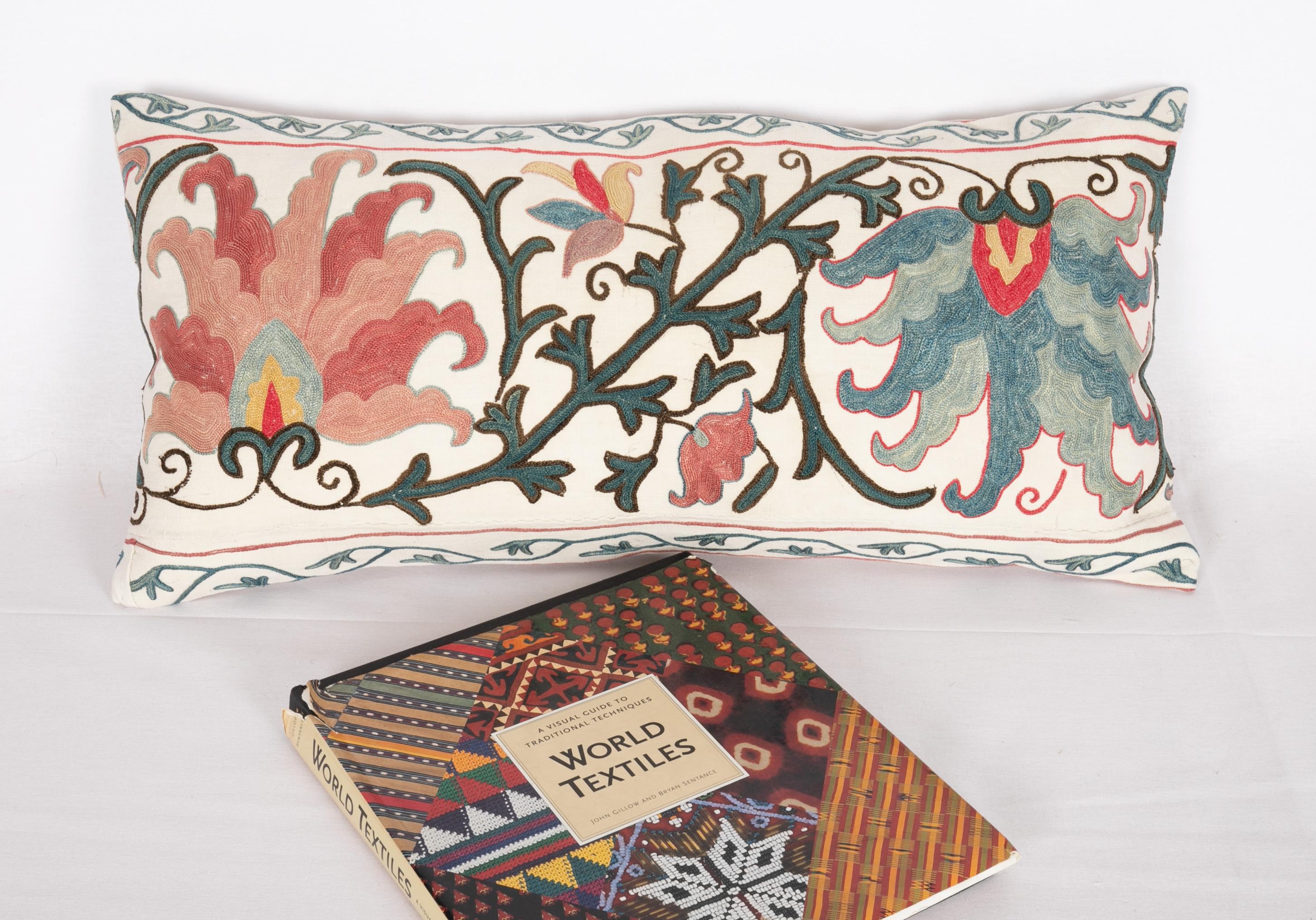 Antique Suzani Pillow Case Made from a 19th Century Suzani, Uzbekistan In Good Condition In Istanbul, TR