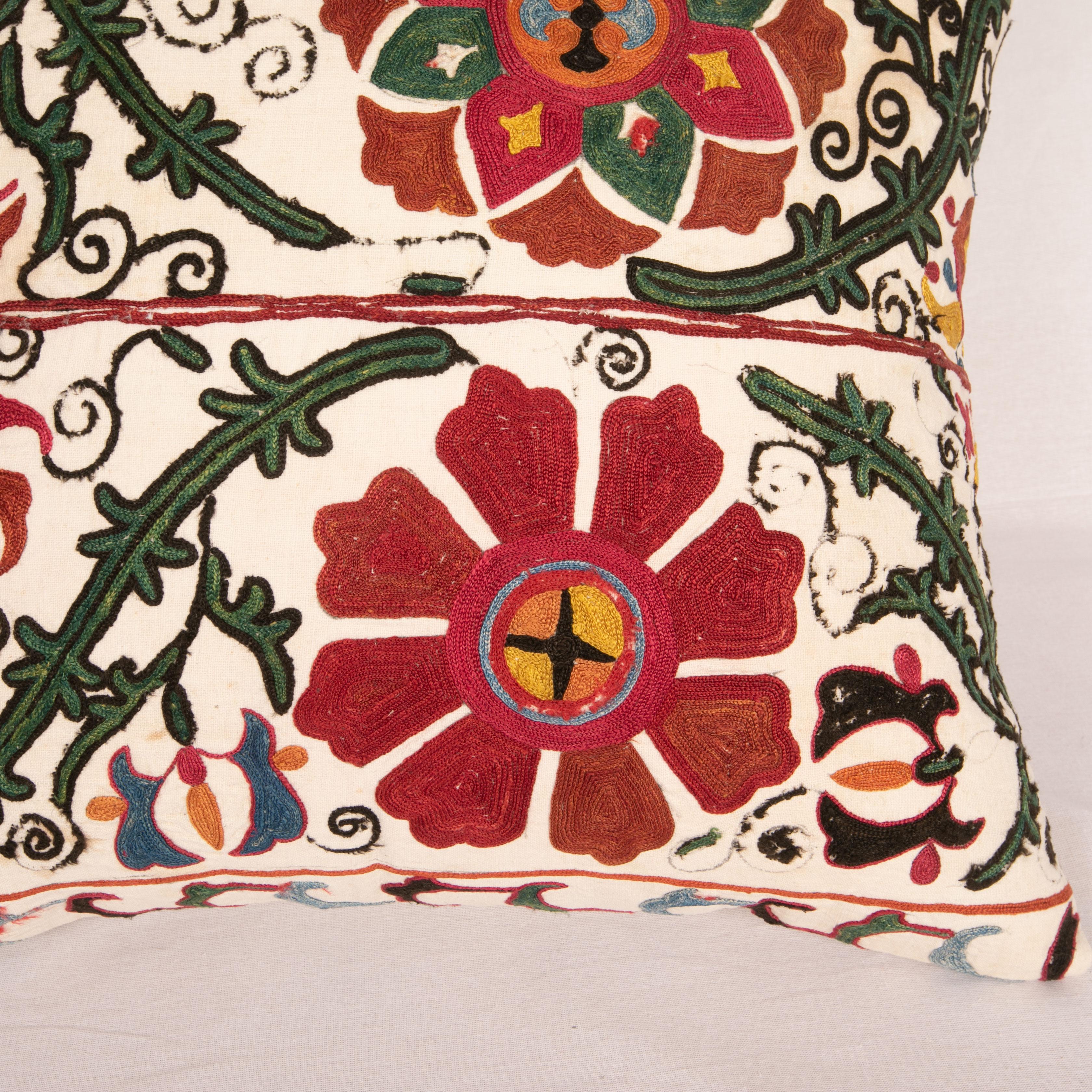 19th Century Antique Suzani Pillow Case Made from a Late 19th C. Bukhara Suzani, Uzbekistan