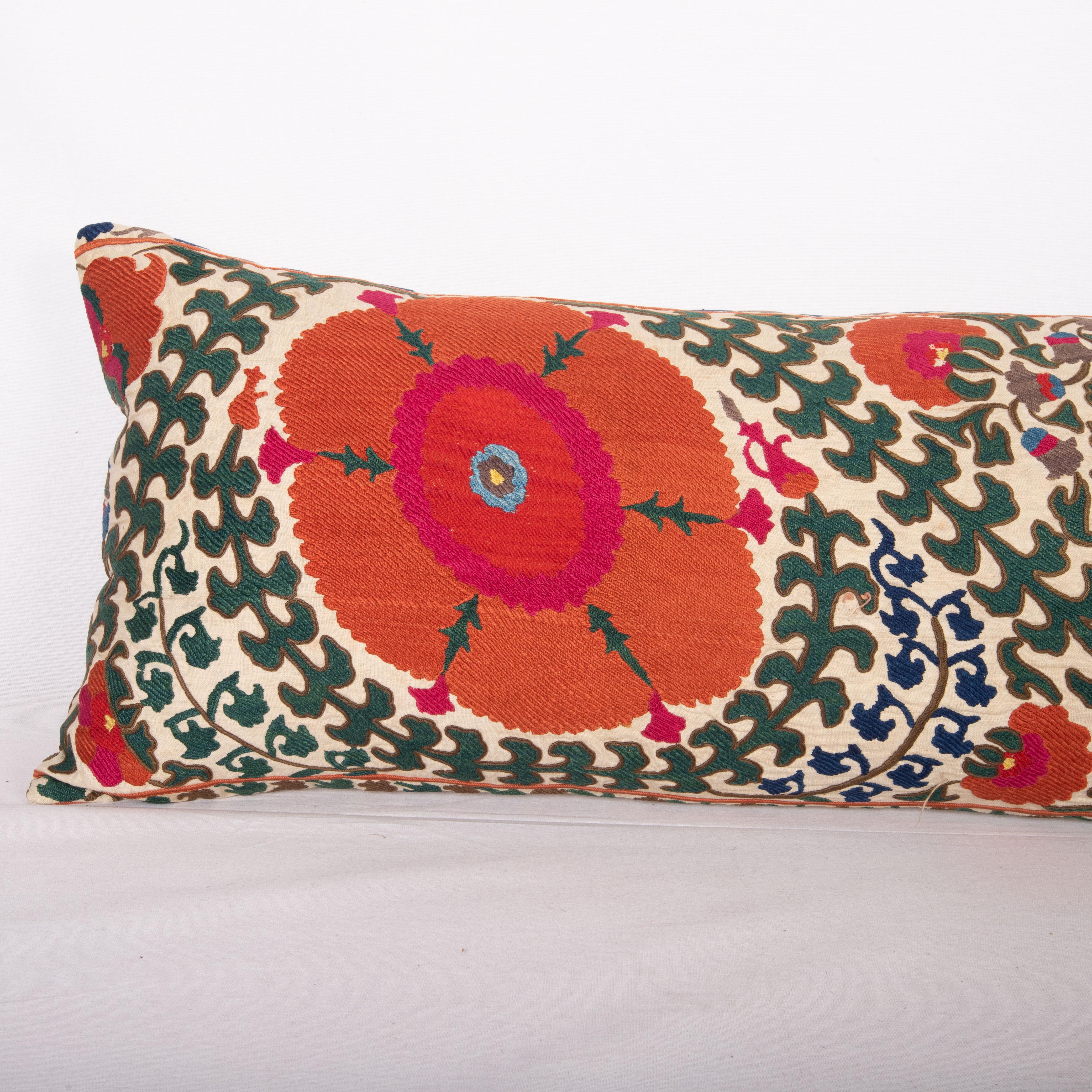 Uzbek Antique Suzani Pillow Case Made from a Mid-1860s Bukhara Suzani